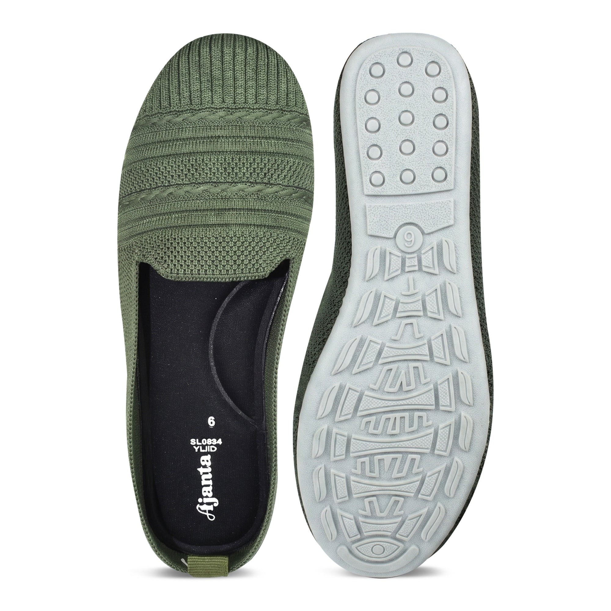 AJANTA Women Ballet Flats Shoes | Slip On Comfortable Flats for Women | Lightweight Breathable Daily & Office Wear Footwear | Soft Casual Ethnic Festive Puja Wear Shoes | College, Travel & Walking Shoes