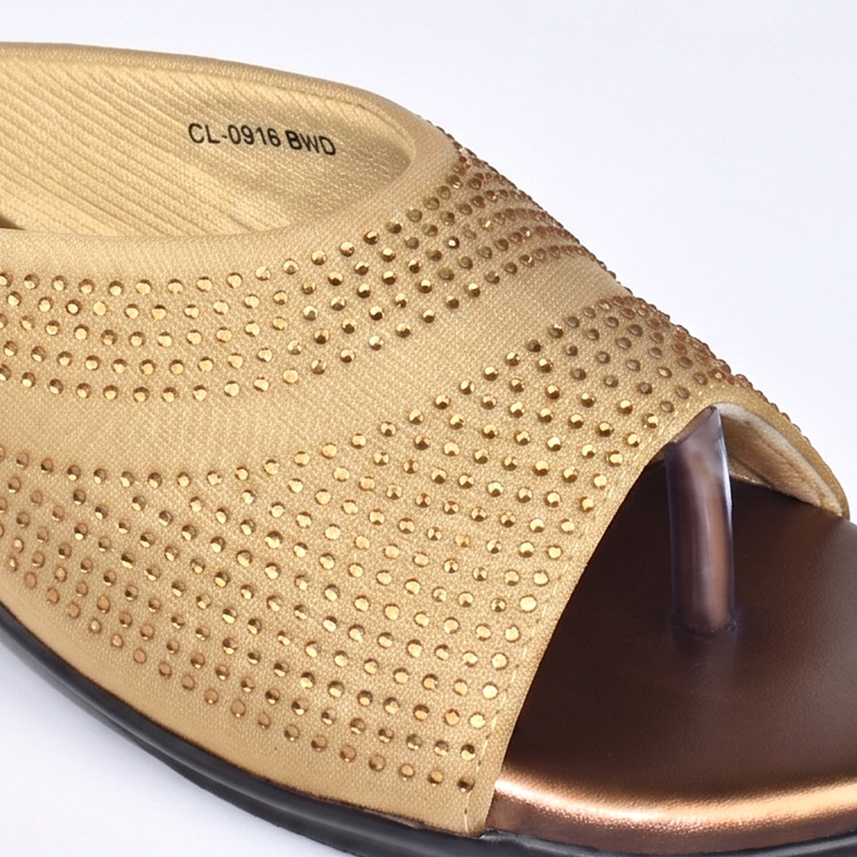 AJANTA Rhinestone Embellished Wedge Sandal for Women | Ethnic Toe Post Slip-On Casual Sandal | Girls  Comfortable Heel Sandal | Lightweight Footwear For Occasions, Party, Festive, Office, Travel
