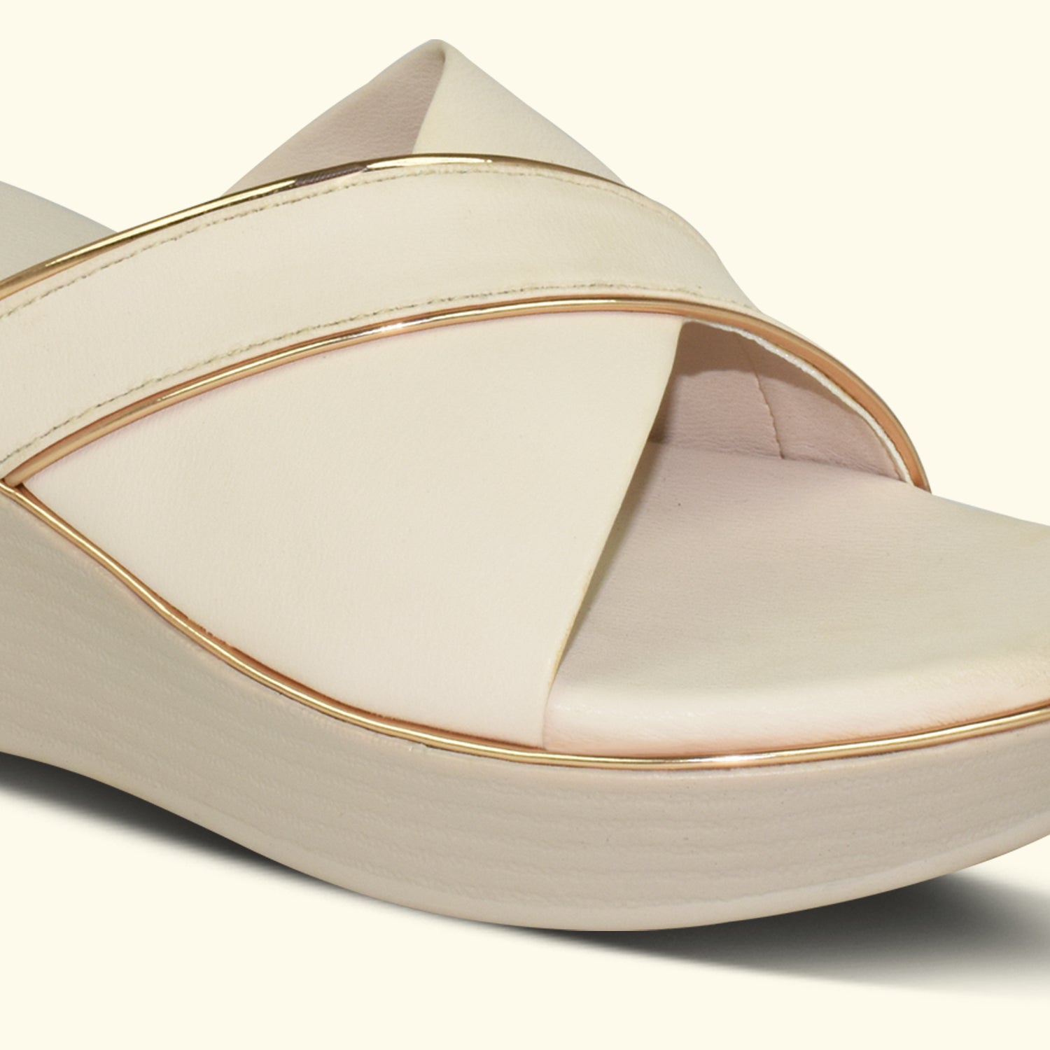 AJANTA Women's Open Toe Wedges Sandals with Cross Strap – Comfortable Daily Wear ML0905