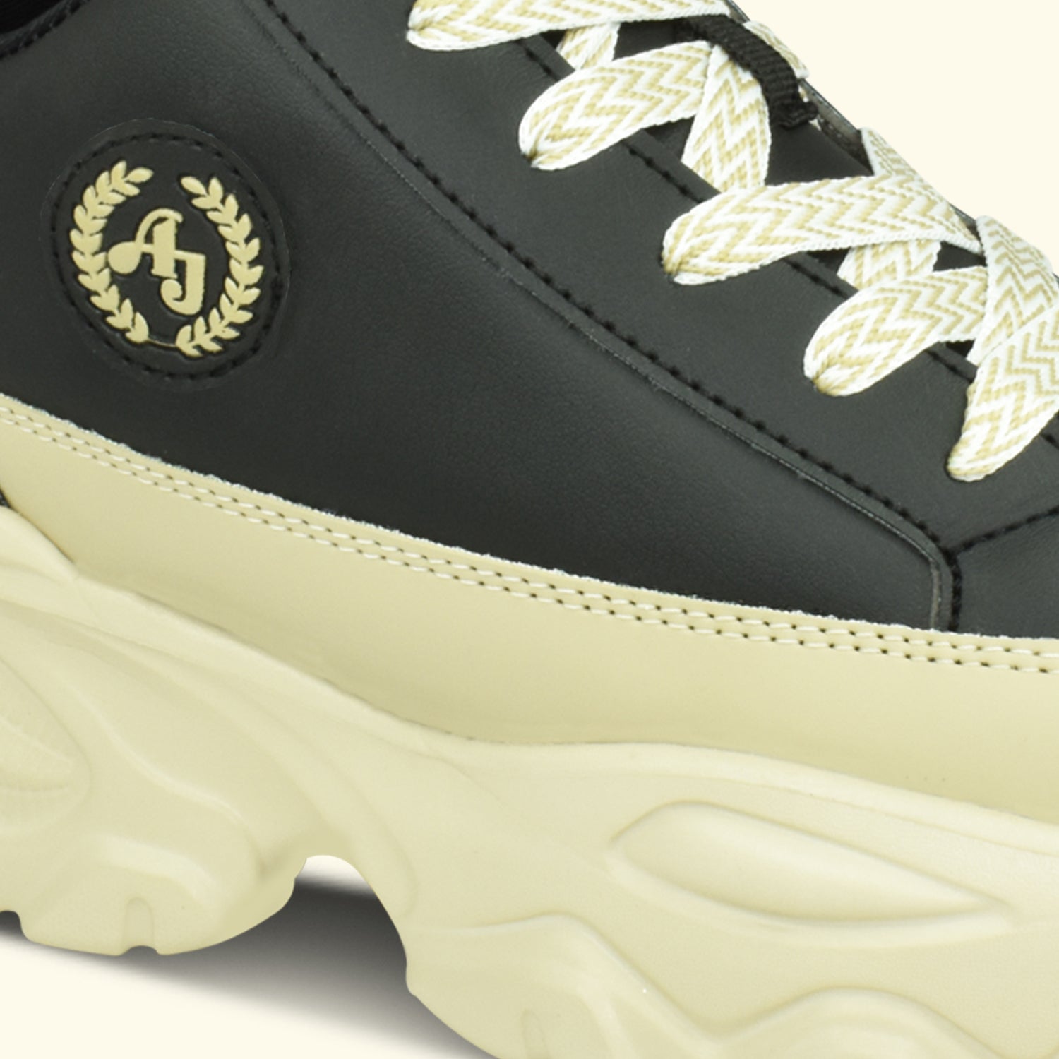 AJANTA Women Bold Black Lightning Chunky Sneakers | Stylish,Lightweight,Comfortable,Trendy Streetwear Sneakers EL5045