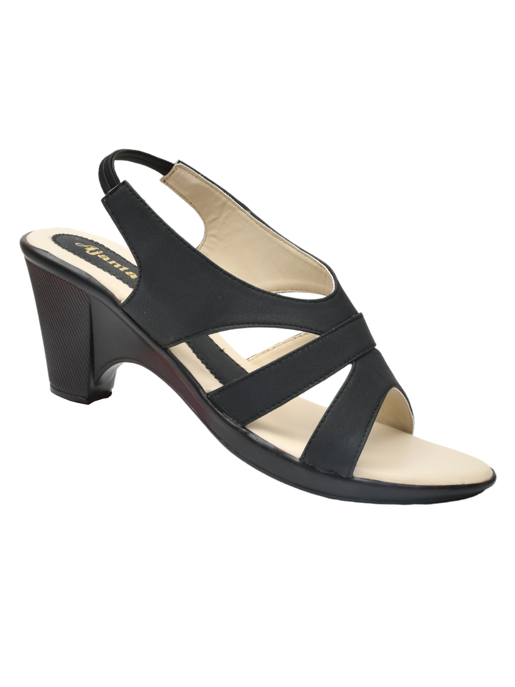 Women's Black Heeled Sandals