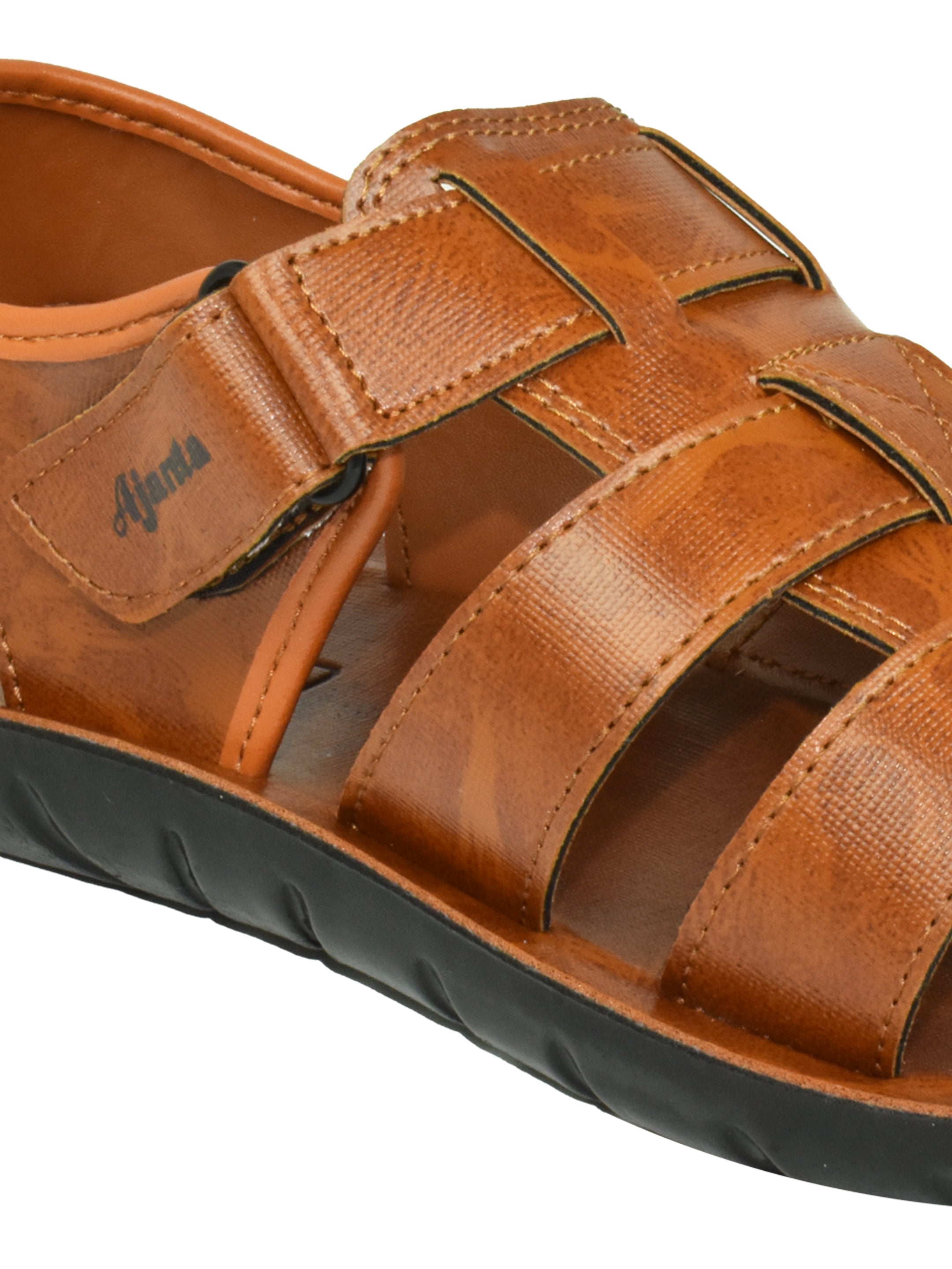 Ajanta Men’s Classic Brown Fisherman Sandal with Cushioned Footbed & Anti-Slip Outsole