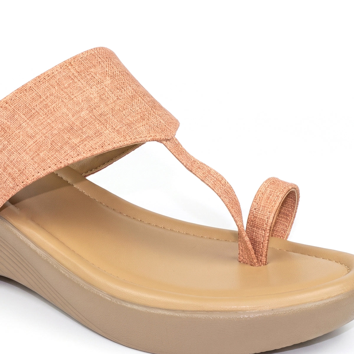 AJANTA Premium Comfort Wedge Sandals for Women | Slip-On Stylish Trendy Toe Ring Sandals | Lightweight Casual Festive Ethnic Wear | Durable Wedge Chappals Perfect for Wedding, Festive Outfits, Travel