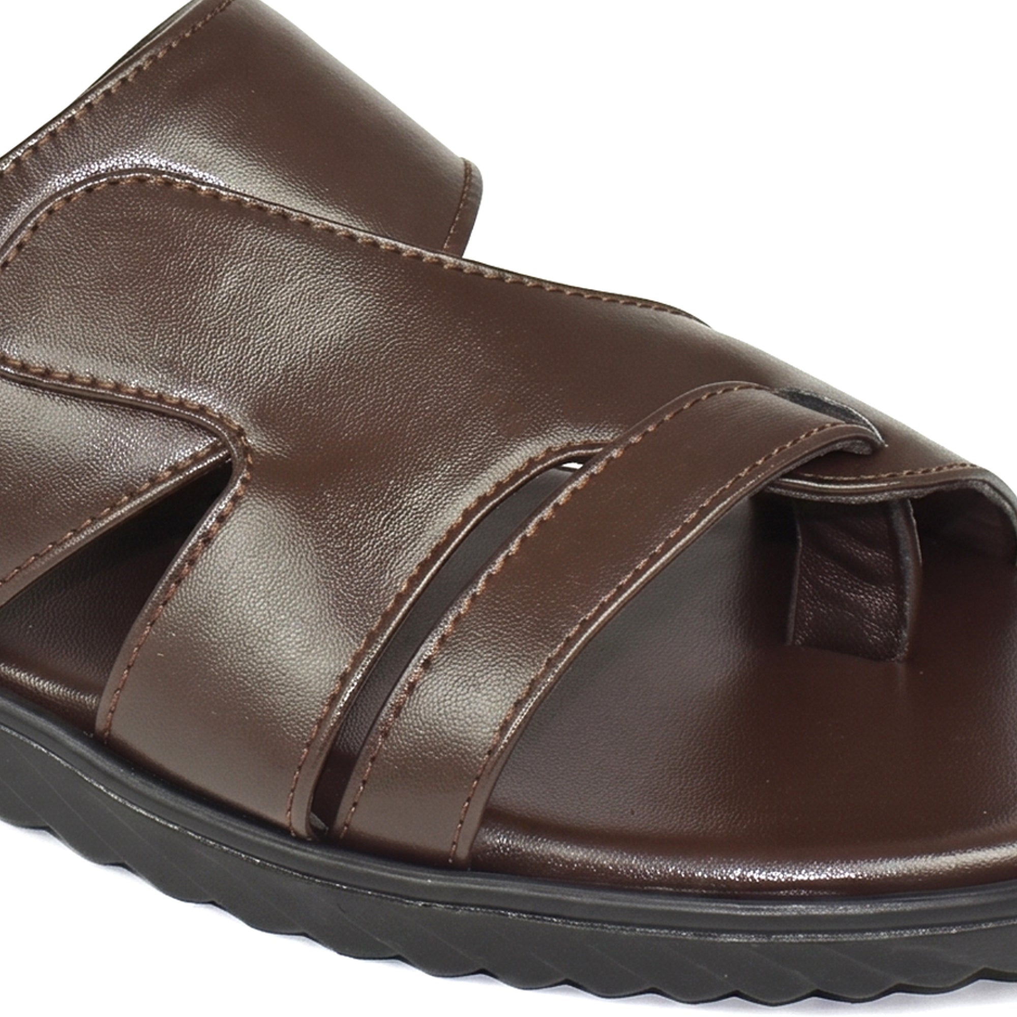 AJANTA Men Lightweight Comfort Sandals | Flexible Sole | Casual Wear (Brown)