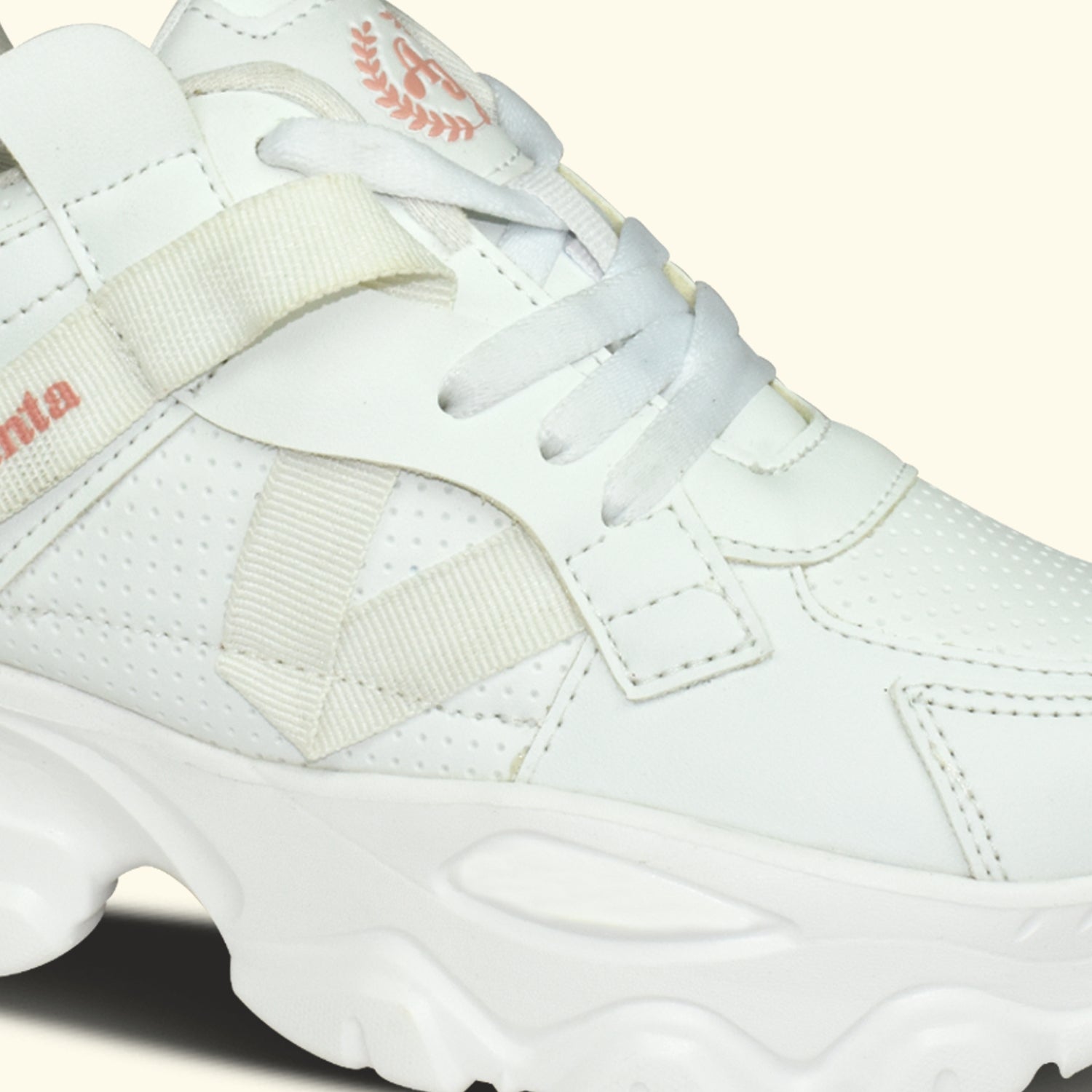 AJANTA Women White Lightning Chunky Sneakers | Stylish|Lightweight|Comfortable|Trendy Streetwear Sneakers EL5047