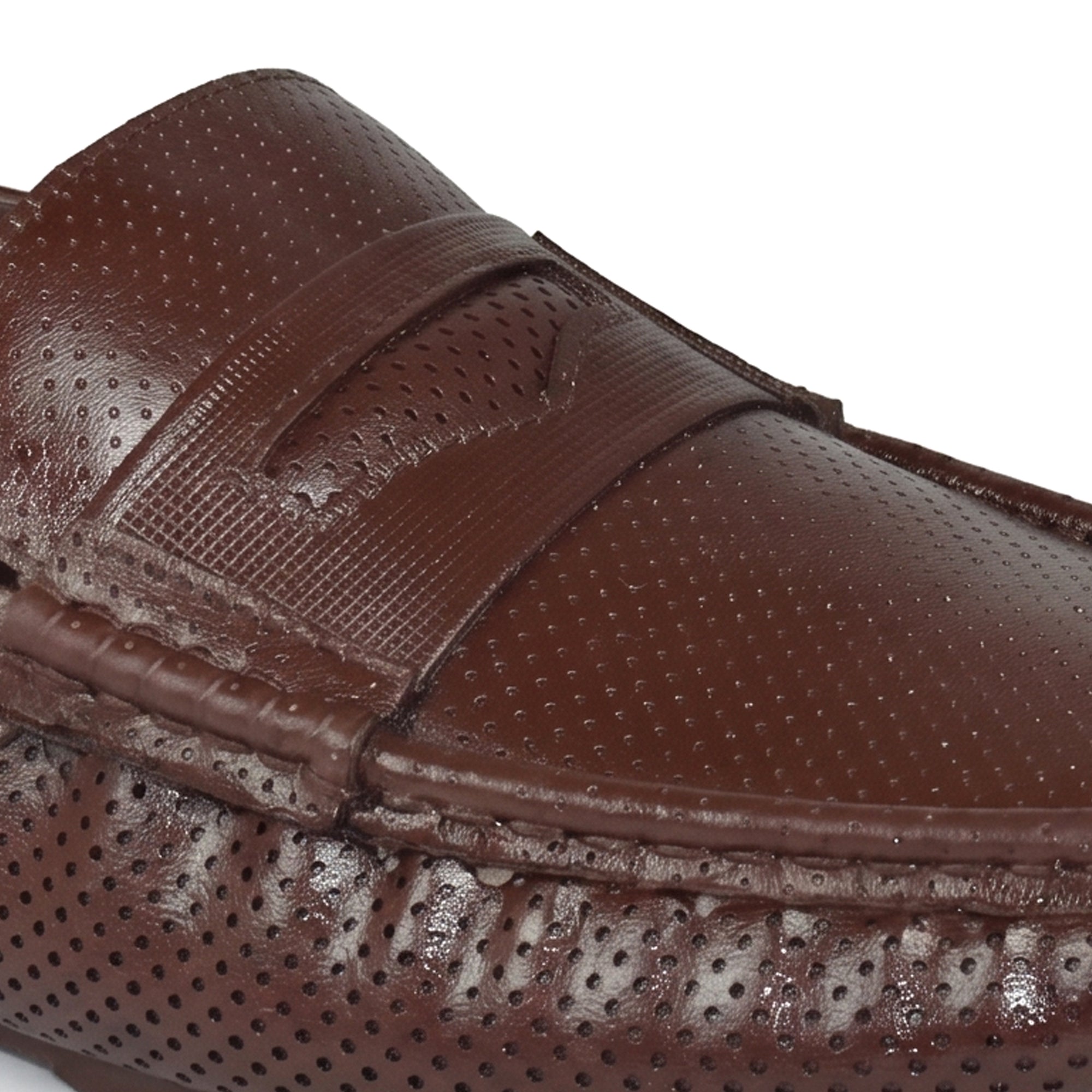 AJANTA Waterproof Slip-On PVC Loafers Shoes for Men | Lightweight Anti-Skid Casual Office Shoes for Men | Comfortable Fit Rainy Shoes & Moccasin Footwear for Travel & Driving Brown