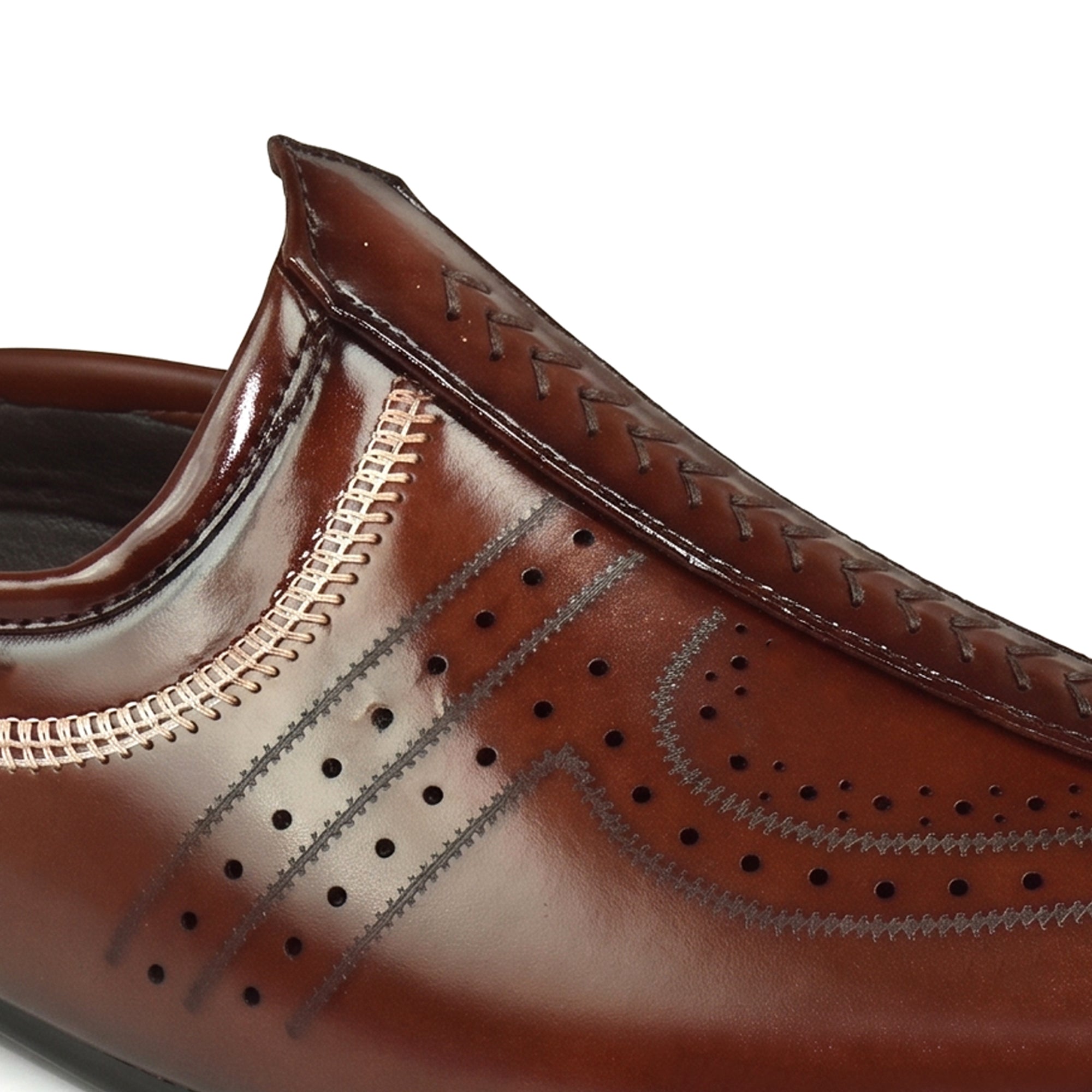 AJANTA Men's Brown Mule Loafers Shoes | Formal Slip-On Mules for Men | Synthetic Leather Ethnic Mojari Style Back Open Dress Wear | Comfortable Lightweight Airmix Sole | Office Wear, Wedding, Party Festive & Traditional Casual Footwear