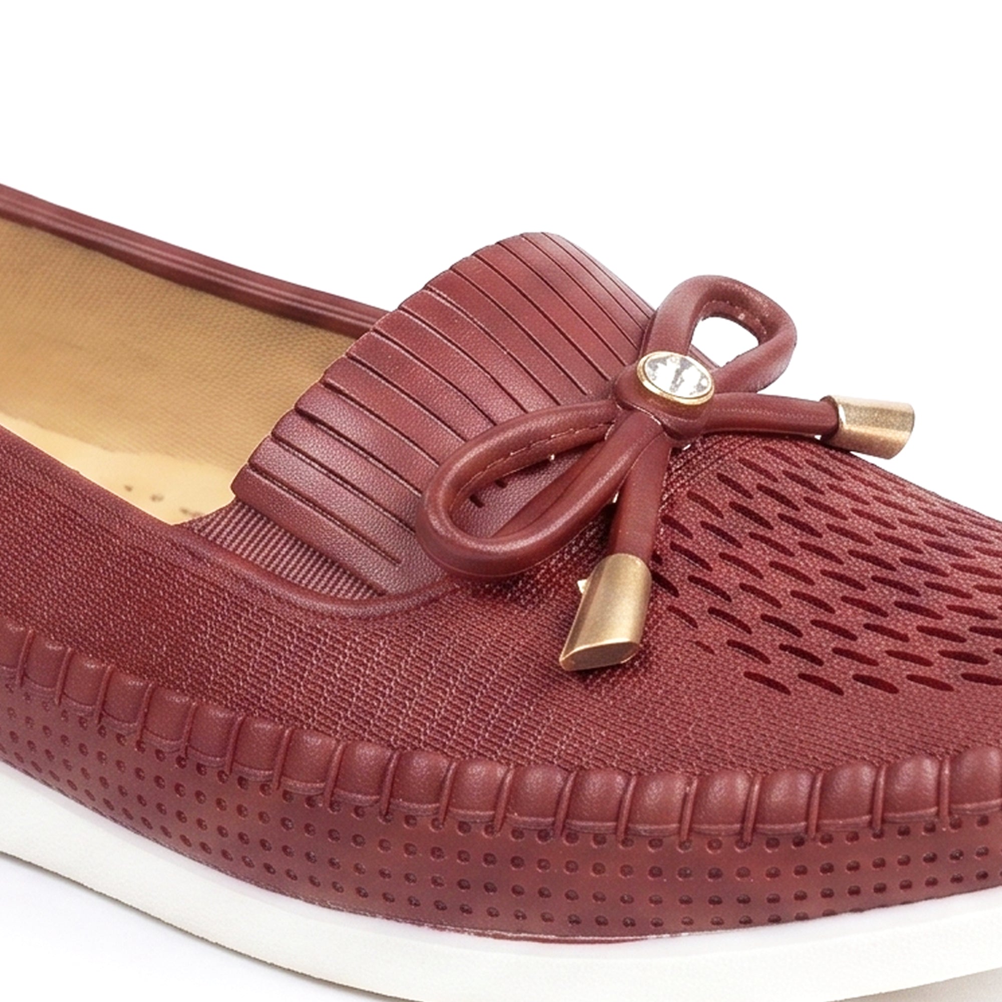 AJANTA Women Maroon Belly Shoes | Comfortable Slip-On Ballerina Flats for Women | Soft Cushioned Casual & Office Wear Shoes | Lightweight Closed Toe Daily Walking Fashion Footwear | Ladies Travel Loafers Footwear