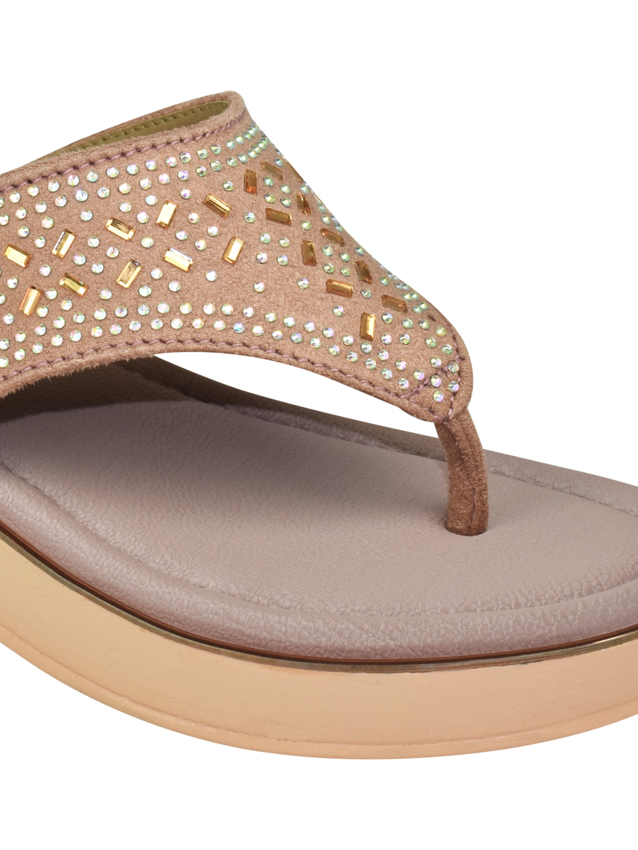 QIARRA Women's Shimmer Open Toe Comfortable Wedge Heel Fashion Sandals for Casual, Outdoor and Party EL1040