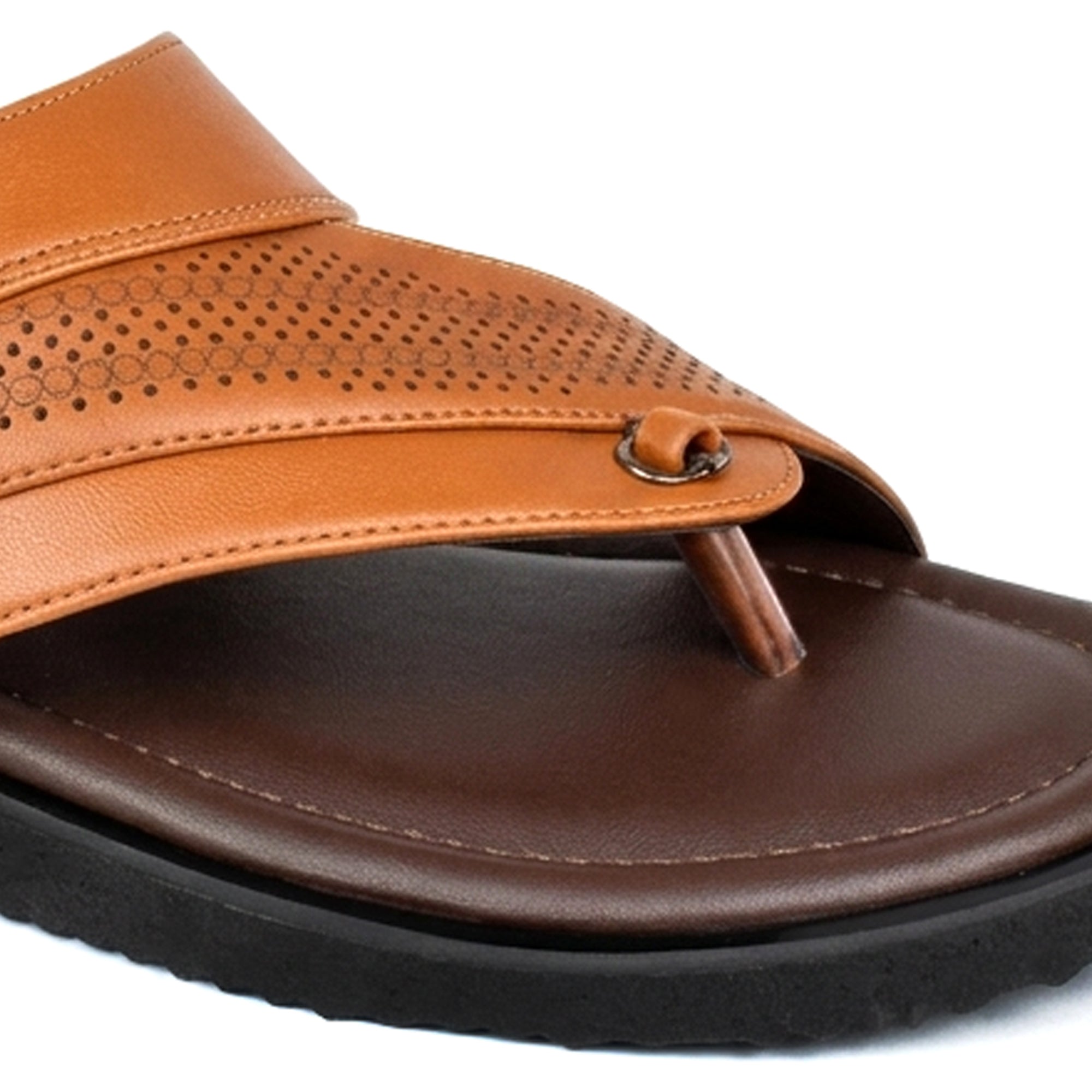AJANTA Men Slip-On Sandals | Comfortable Lightweight Daily Wear (Tan)