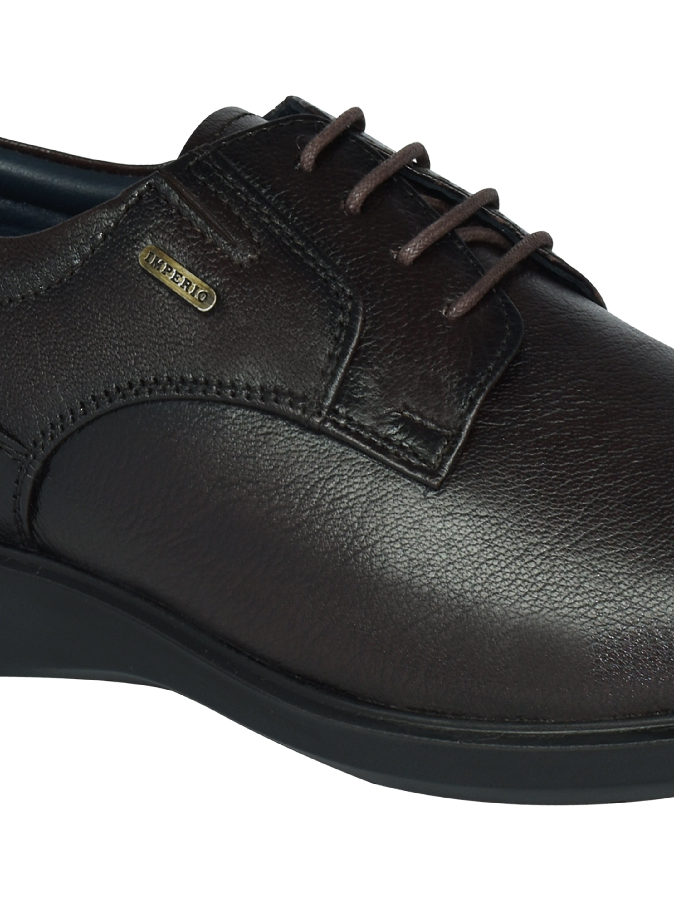 Imperio Black Genuine Leather Lace-up Formal Shoes for Men EG5012