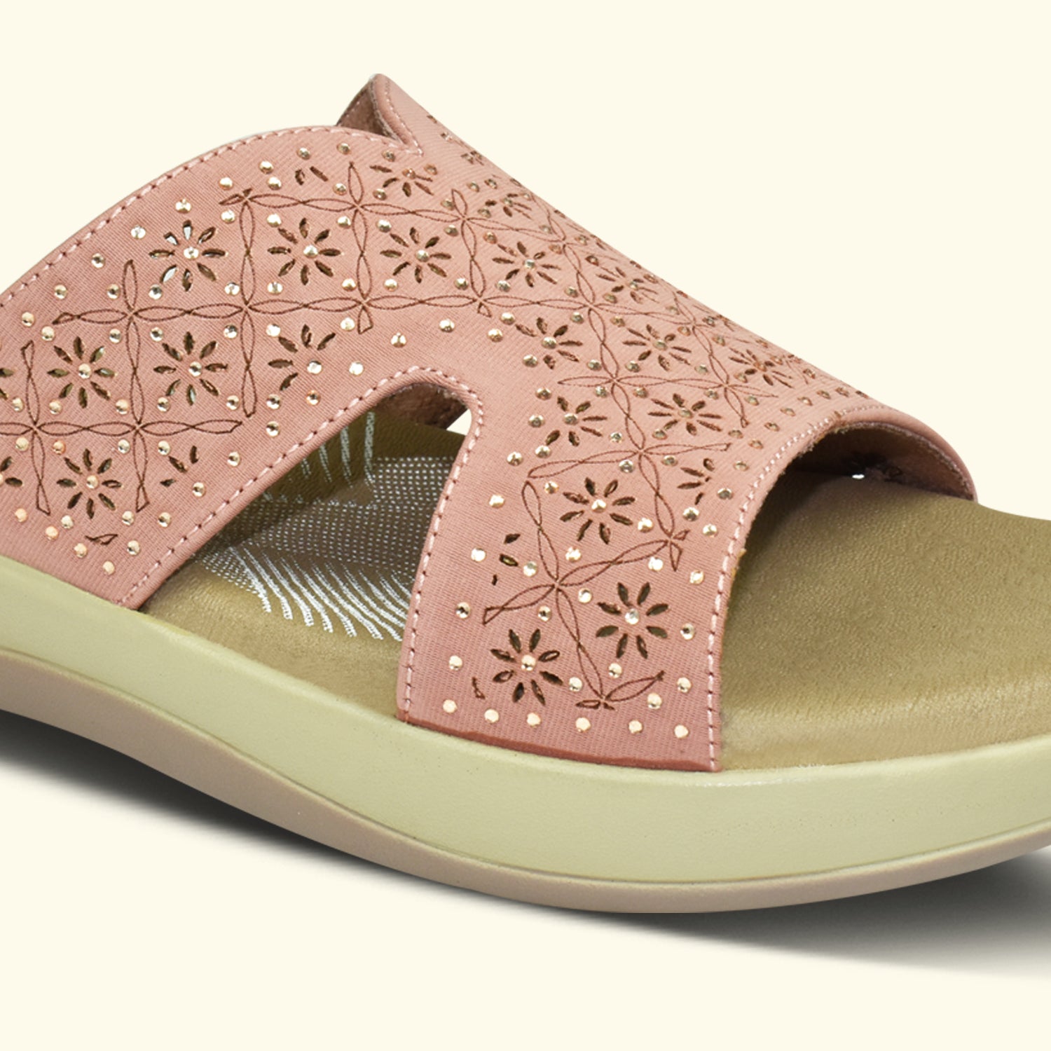 QIARRA Women’s Navy Embellished Sandals