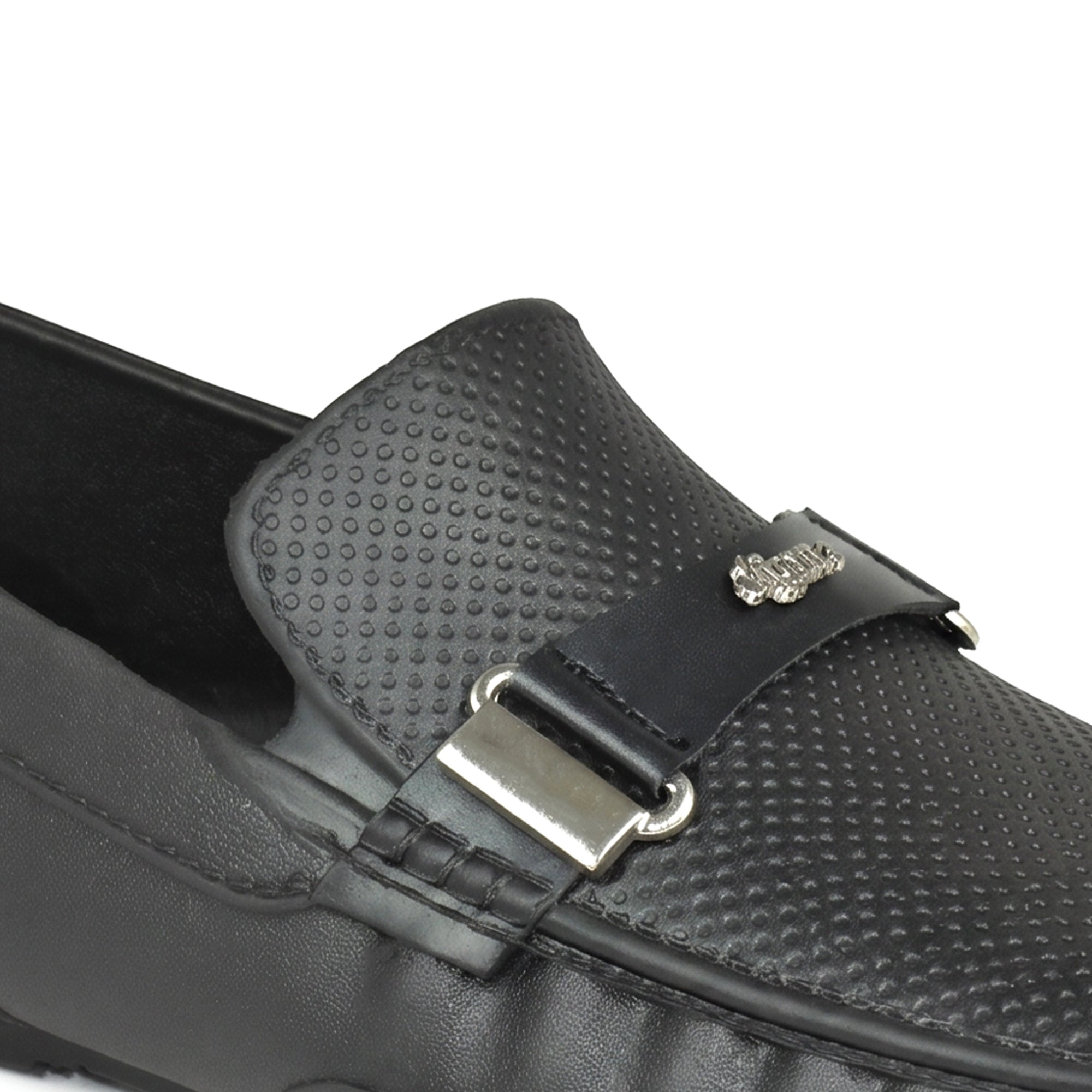 AJANTA PVC Loafers Monsoon Shoes for Men | Waterproof Slip Resistant Flexible Outsole | Lightweight Slip-On Embossed Metal Buckle Casual Rain Shoes for Office & Party Brown