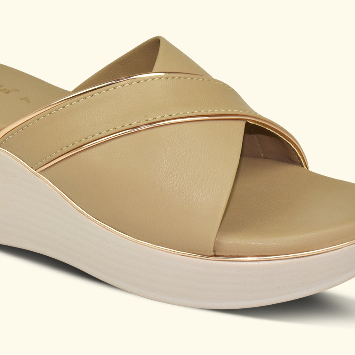 AJANTA Women's Open Toe Wedges Sandals with Cross Strap – Comfortable Daily Wear ML0904