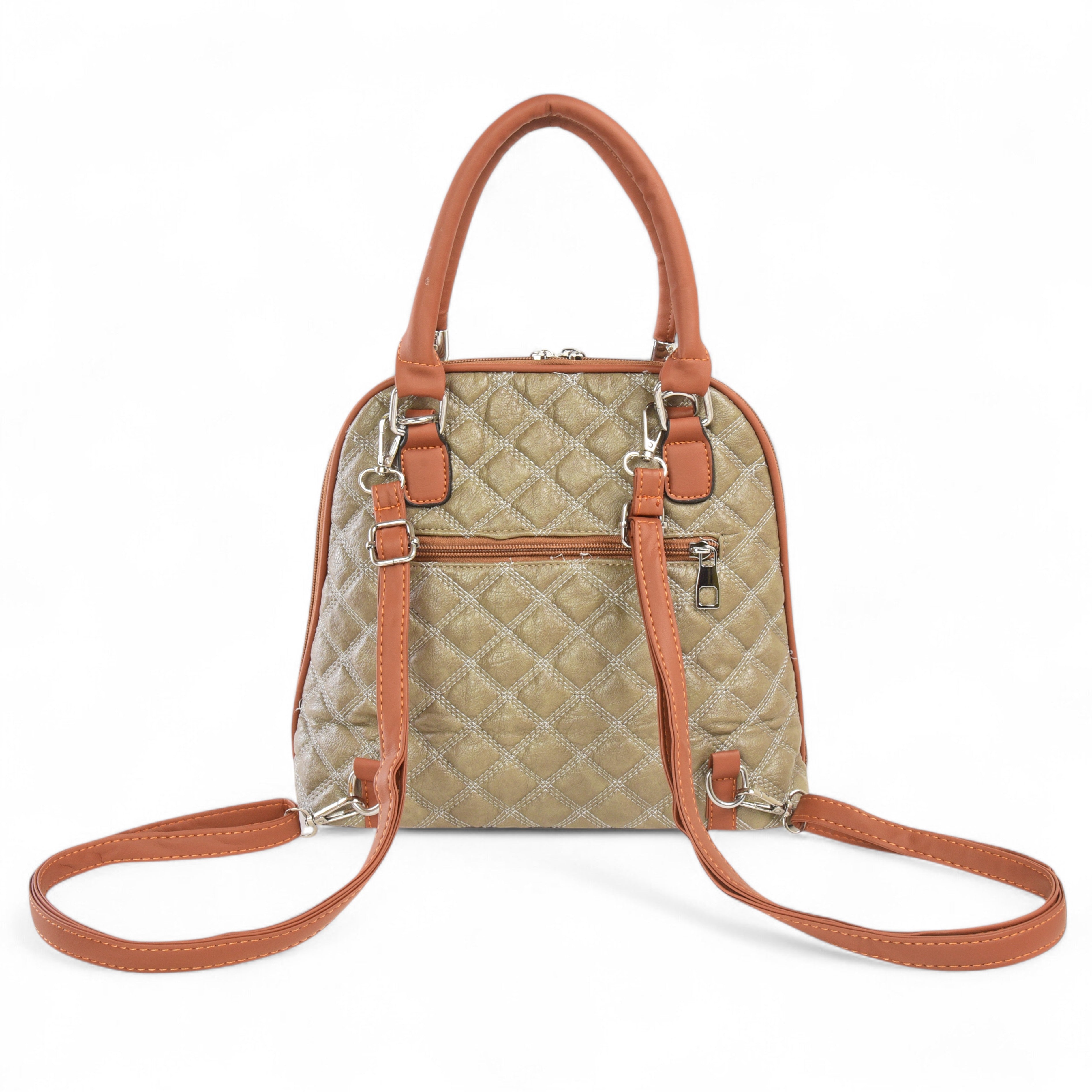 QIARRA by Ajanta Women's 3-in-1 Harvest Gold Convertible Handbag with 3 Chains-VB8103