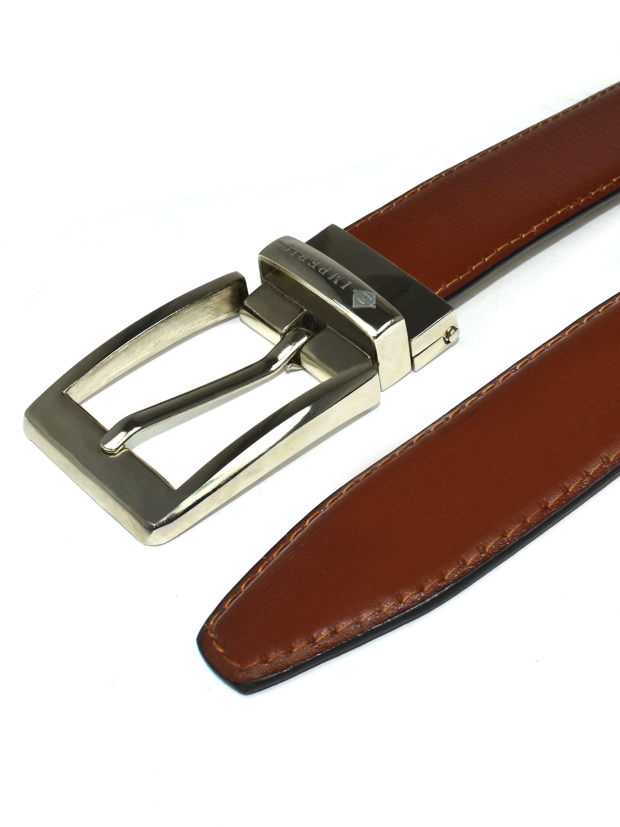 Imperio Genuine Leather Cognac Belt for Men – Classic Formal & Casual Waist Belt