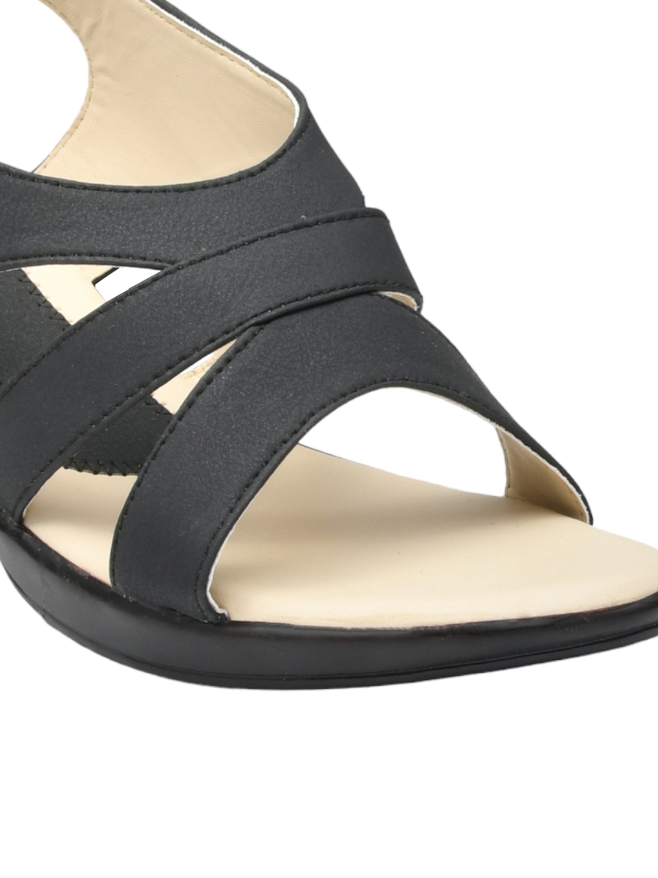 Women's Black Heeled Sandals
