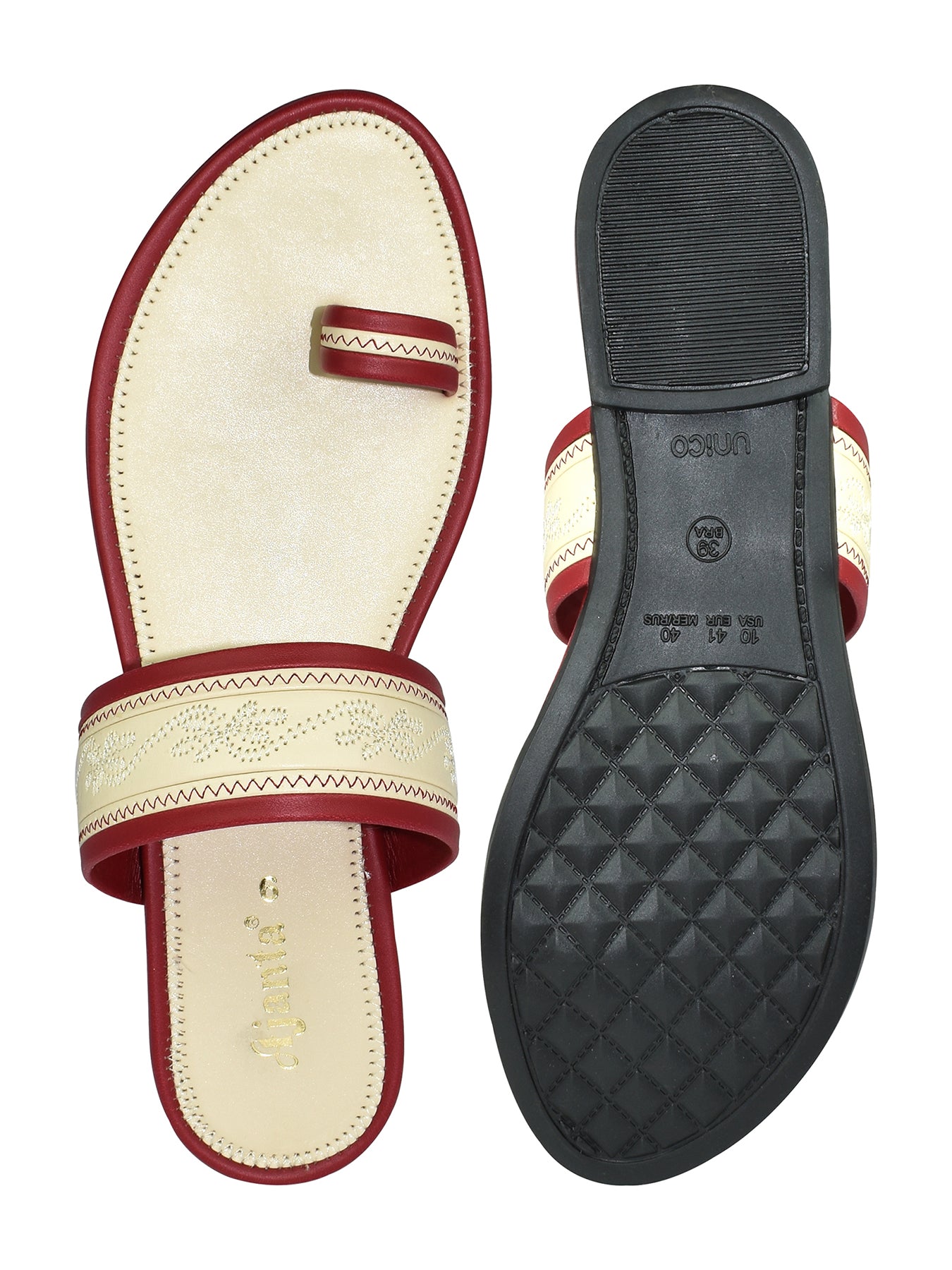 Ajanta Women Flat Sandal /  Durable Anti-Skid Sole for Everyday Comfort / Slip-Resistant & Stylish for Daily Use EL2012