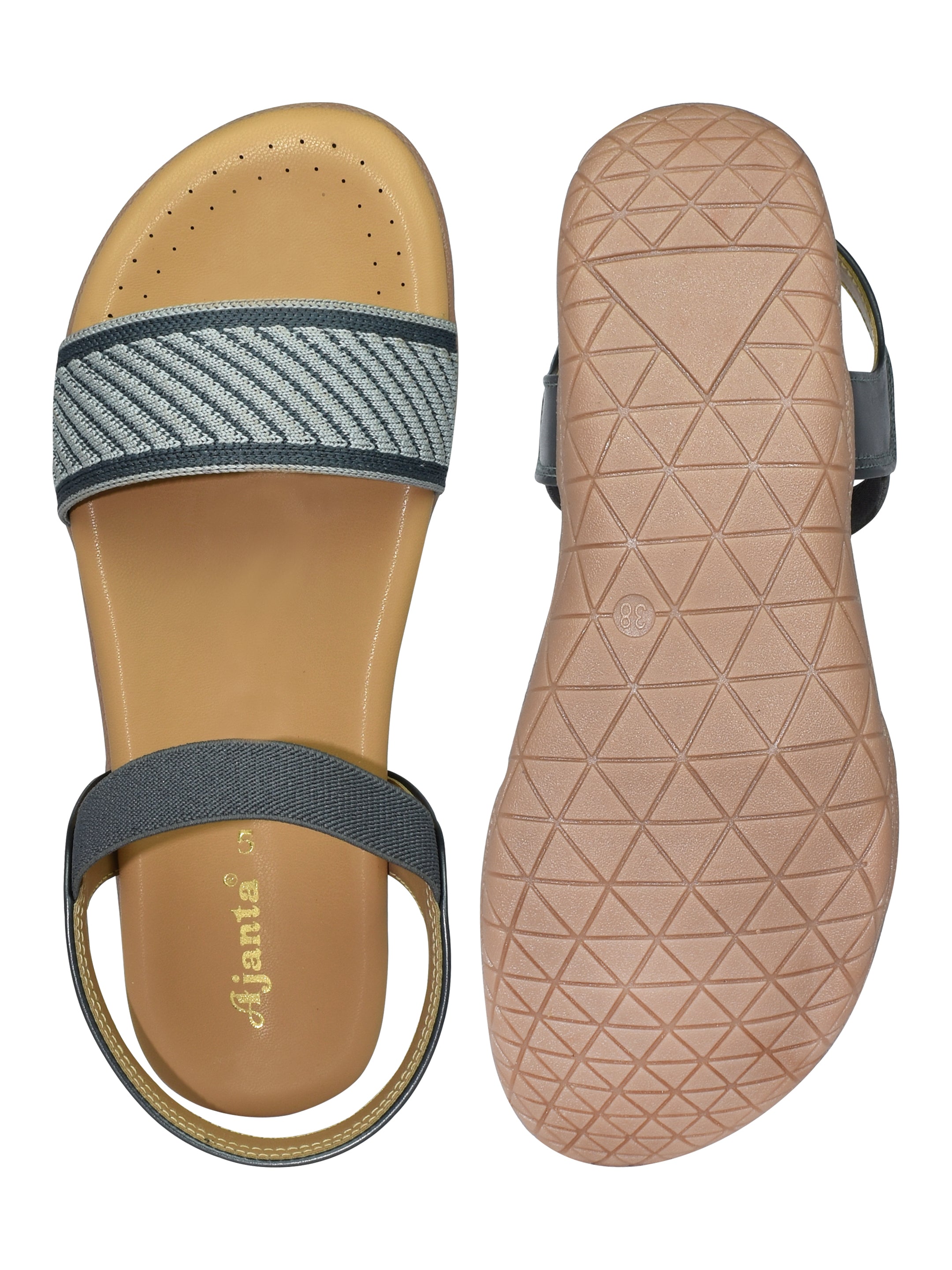 Ajanta Women Flat Sandal / Anti-Skid Flat Sandals / Elegant & Comfortable for Casual Outings EL4004