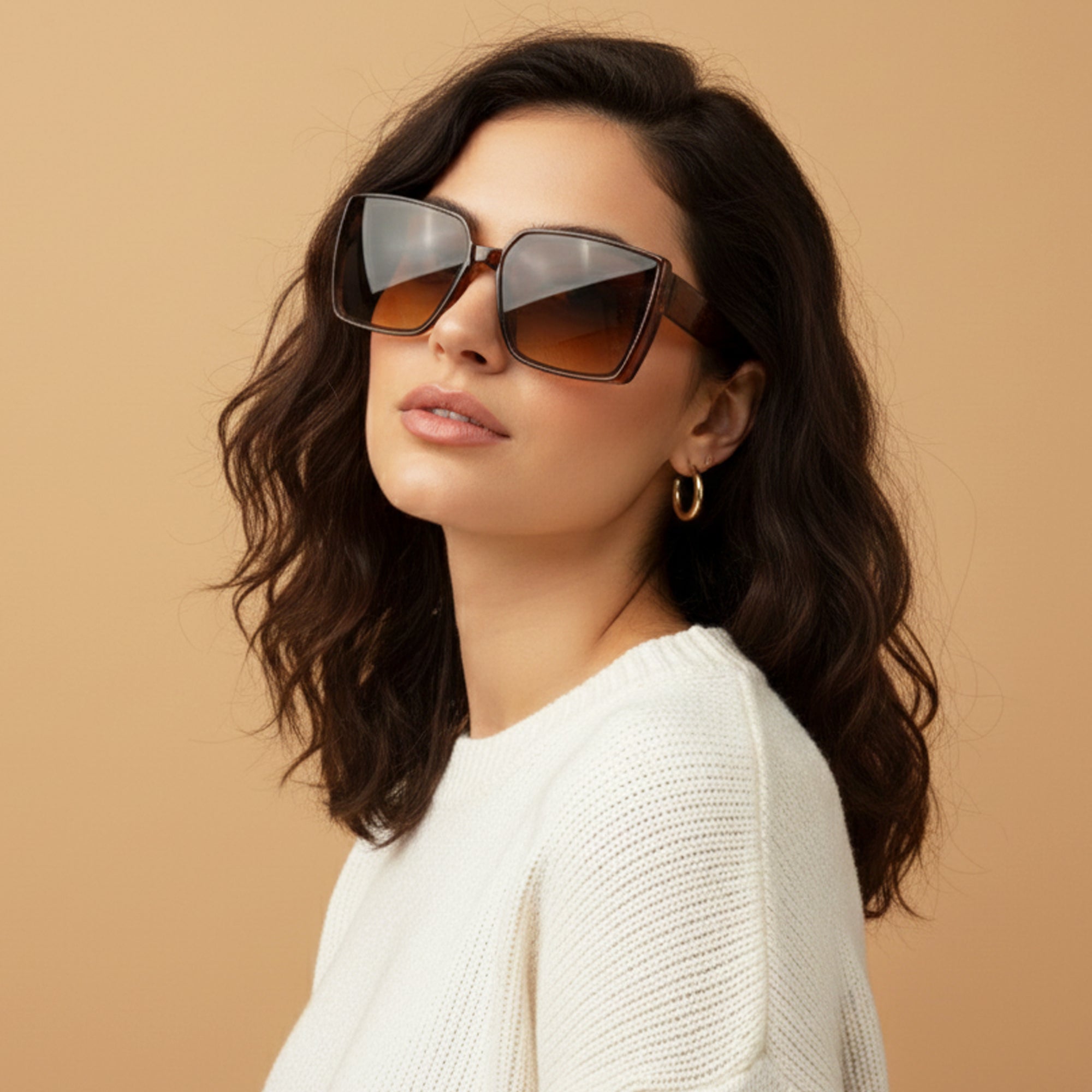 Ajanta Women’s Oversized Square Sunglasses – Elegant Fashion Eyewear