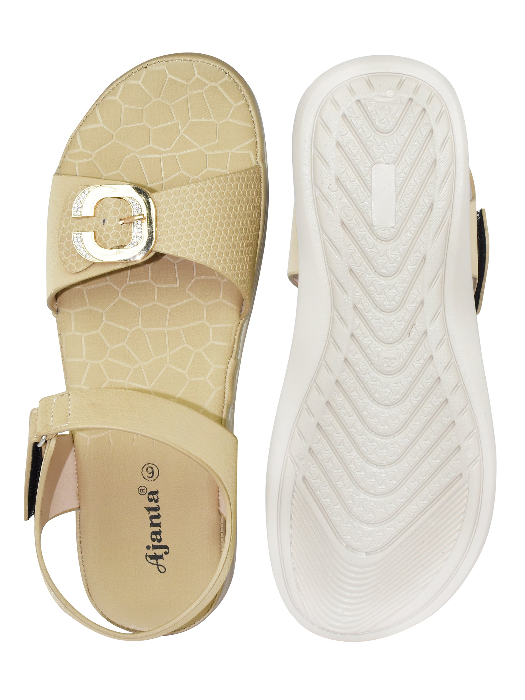 Ajanta Women Flat Sandal / Anti-Skid Grip for Confident Walking / Stable & Comfortable Steps EL4001