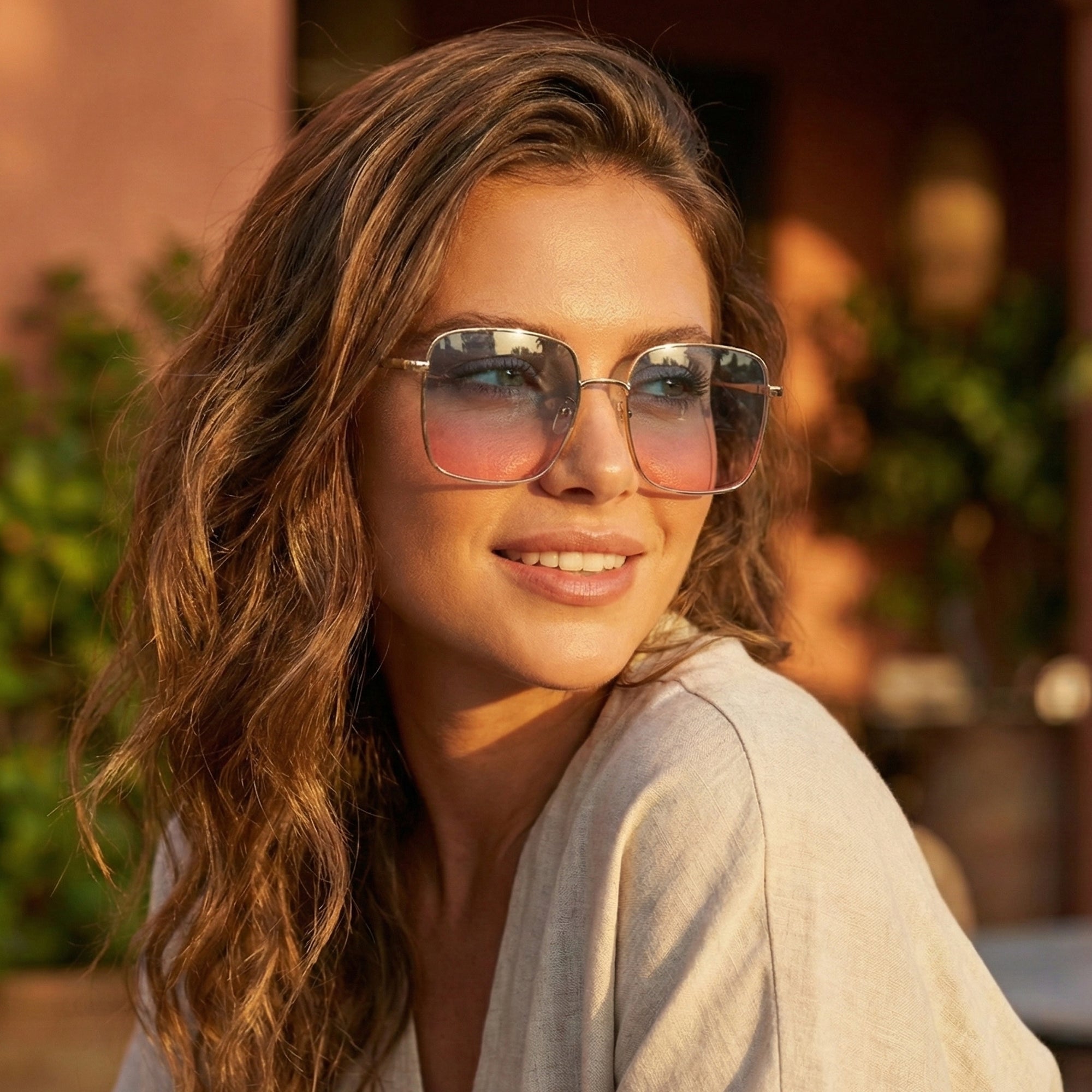 Ajanta Unisex Square Framed Sunglasses Stylish Metal Frame Eyewear