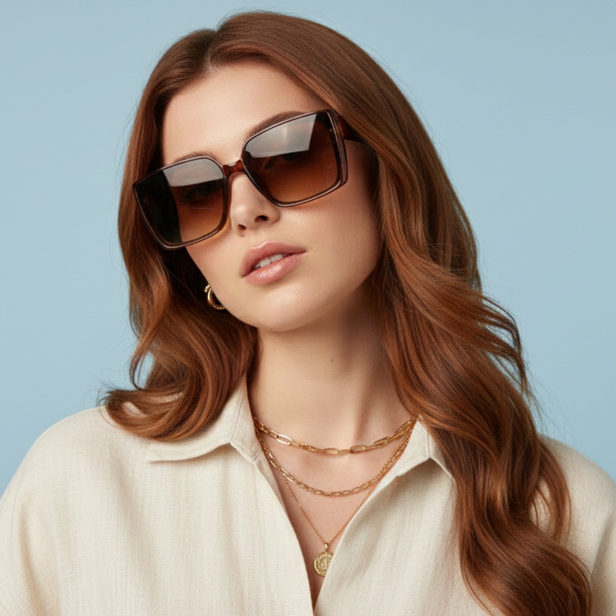 Ajanta Women’s Oversized Square Sunglasses – Elegant Fashion Eyewear