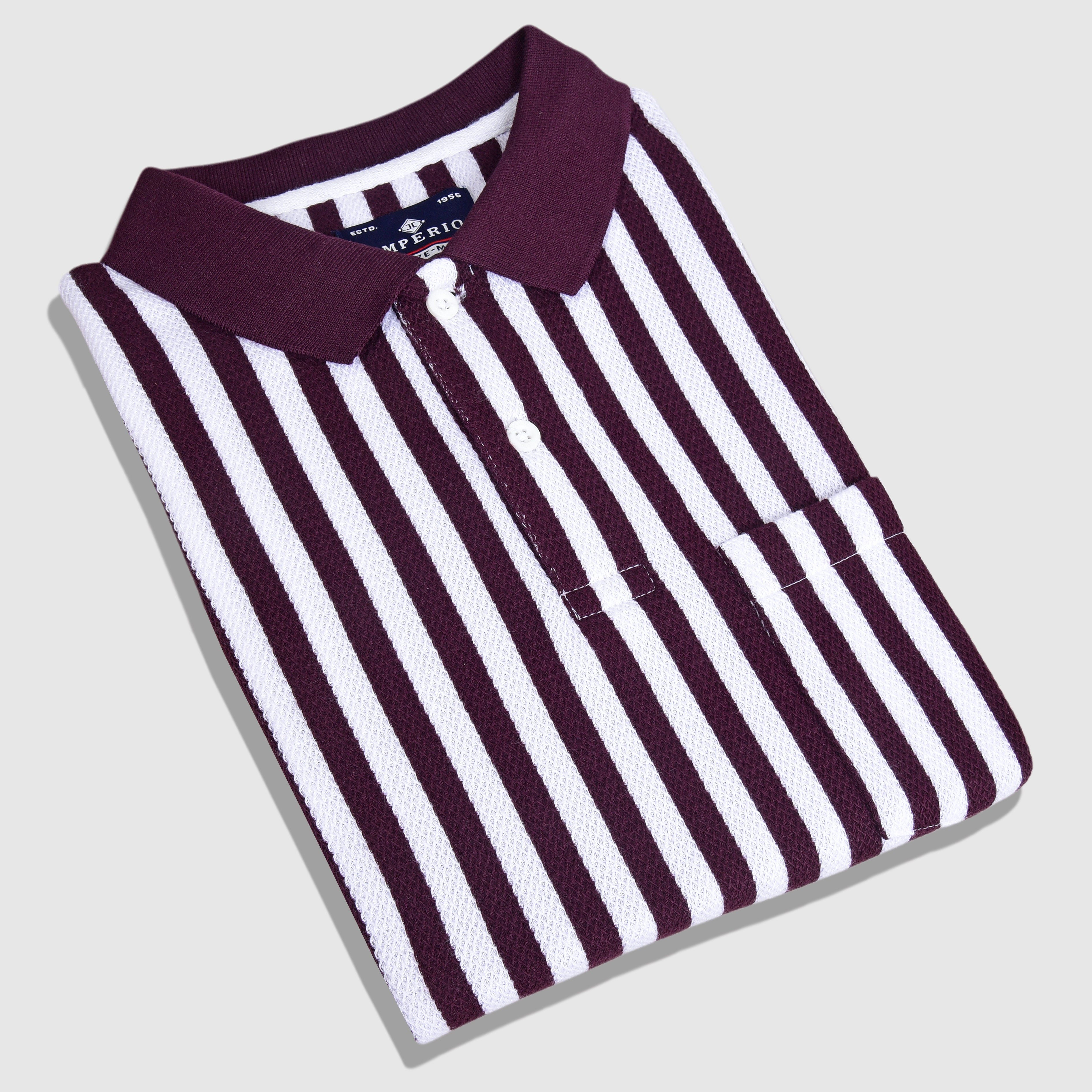 IMPERIO Men Regular Fit Striped Casual Half Sleeves Polo Collar T-Shirts TC5021