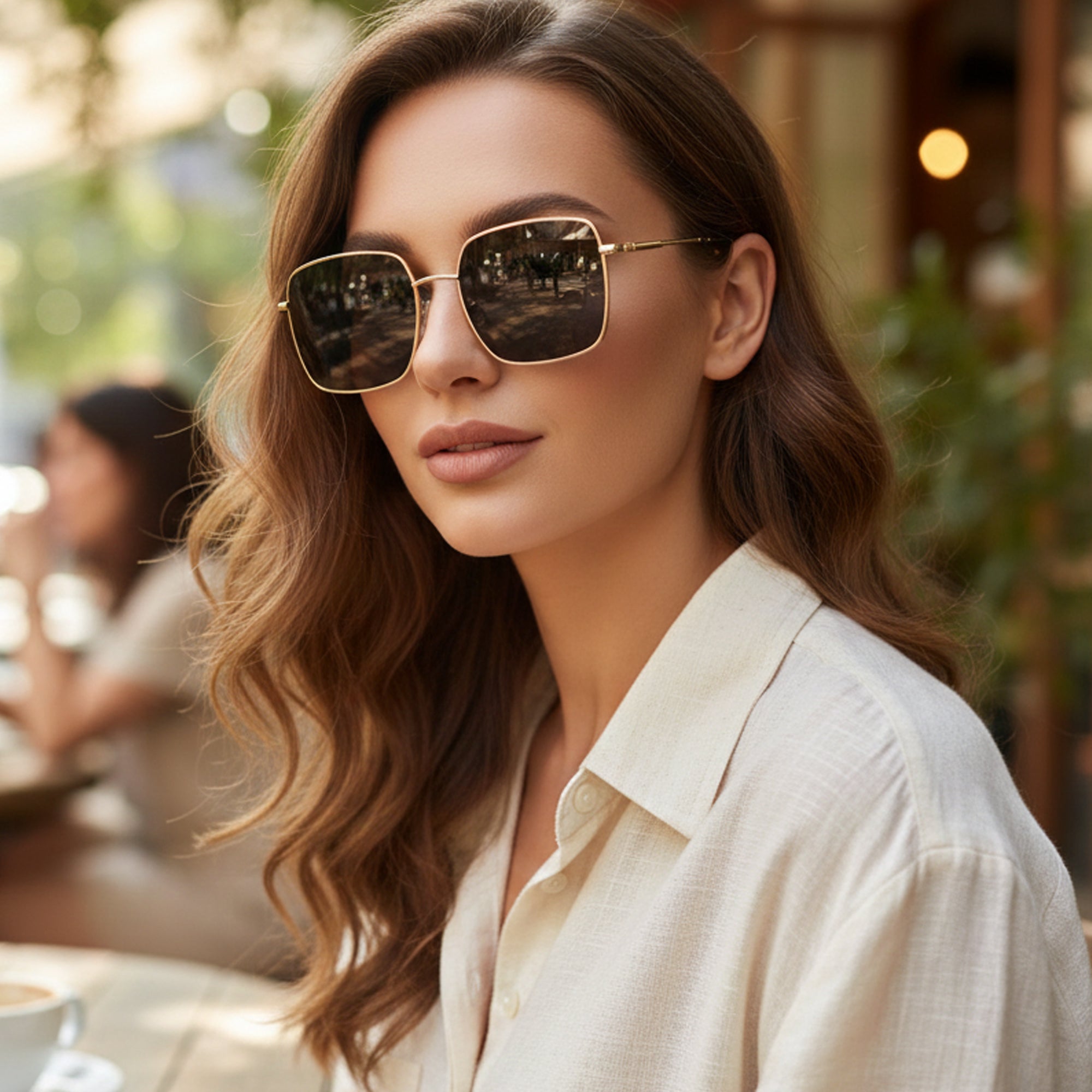 Ajanta Unisex Square Framed Sunglasses Stylish Metal Frame Eyewear