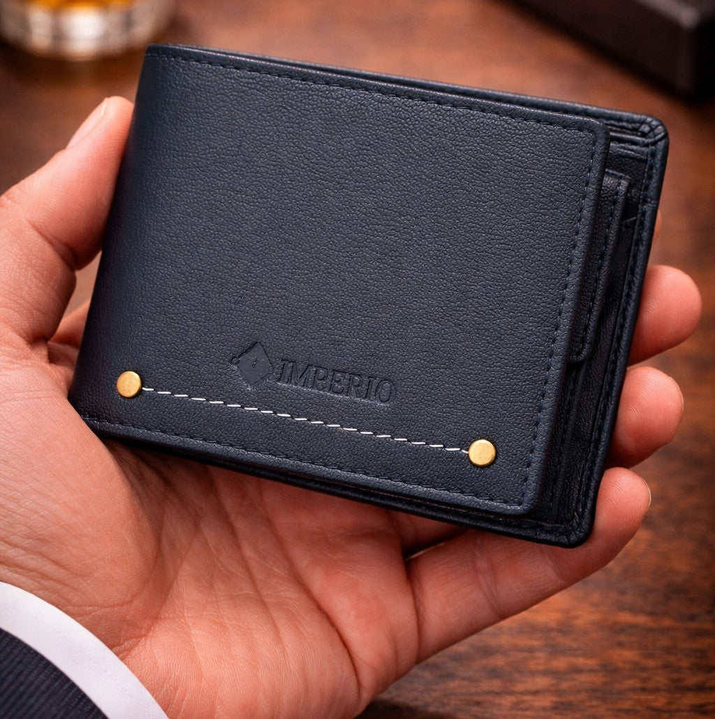 Ajanta Leather Wallet for Men Slim Bi-Fold with 3 Card Slots