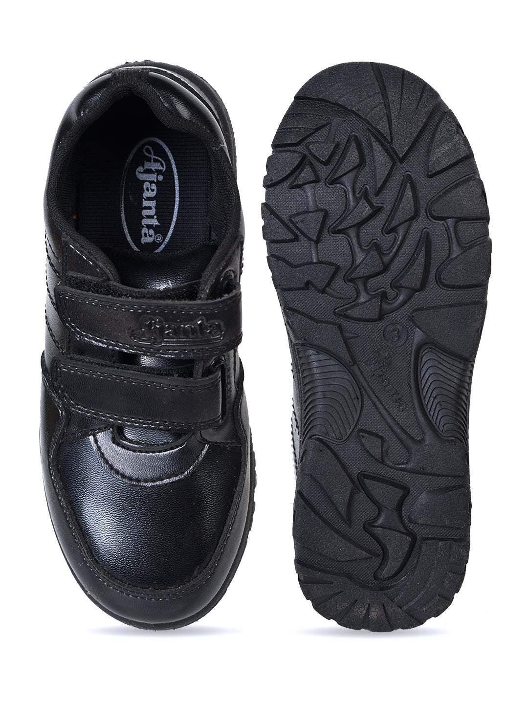 AJANTA Black Velcro School Uniform Shoe for Boys/Anti-Skid AB0029