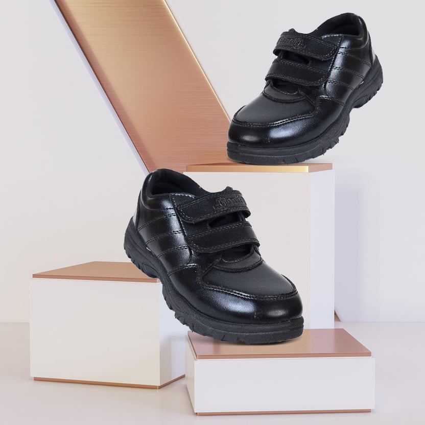 AJANTA Black Velcro School Uniform Shoe for Boys/Anti-Skid AB0029
