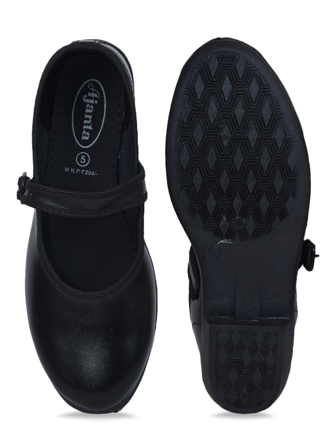 AJANTA Kids Black Derby School Shoe AB0028