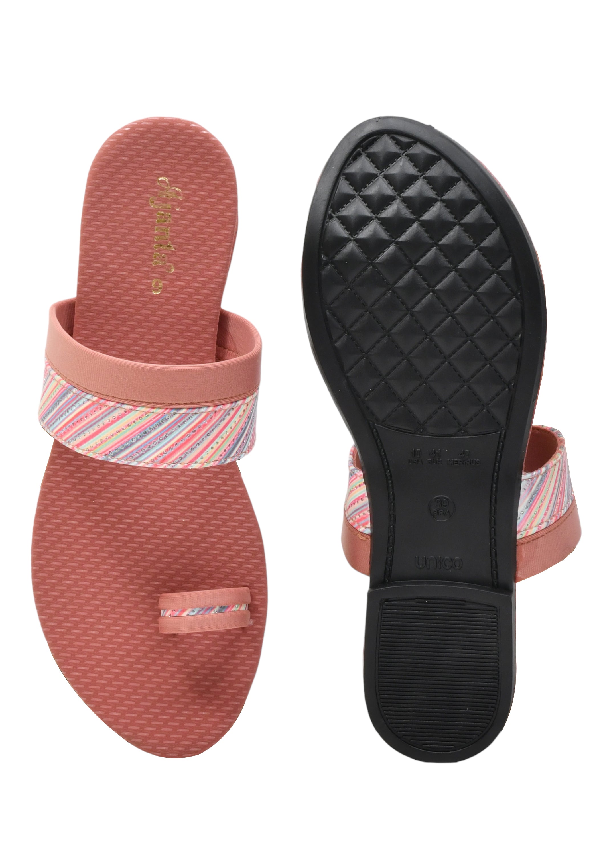 Ajanta Women Flat Sandal / Comfortable Fit with Anti-Skid Protection / Stylish & Lightweight Sandal EL2007