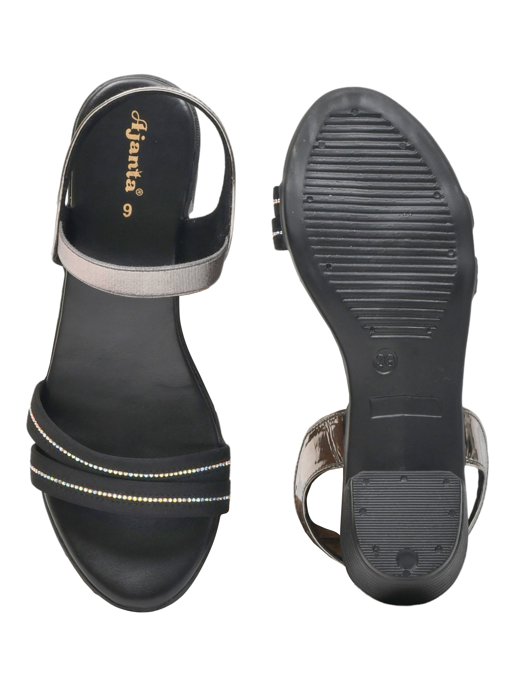 Ajanta Women Heel Sandal / Heels with Anti-Skid Sole / Trendy Design with Secure Grip for Daily Use EL4007