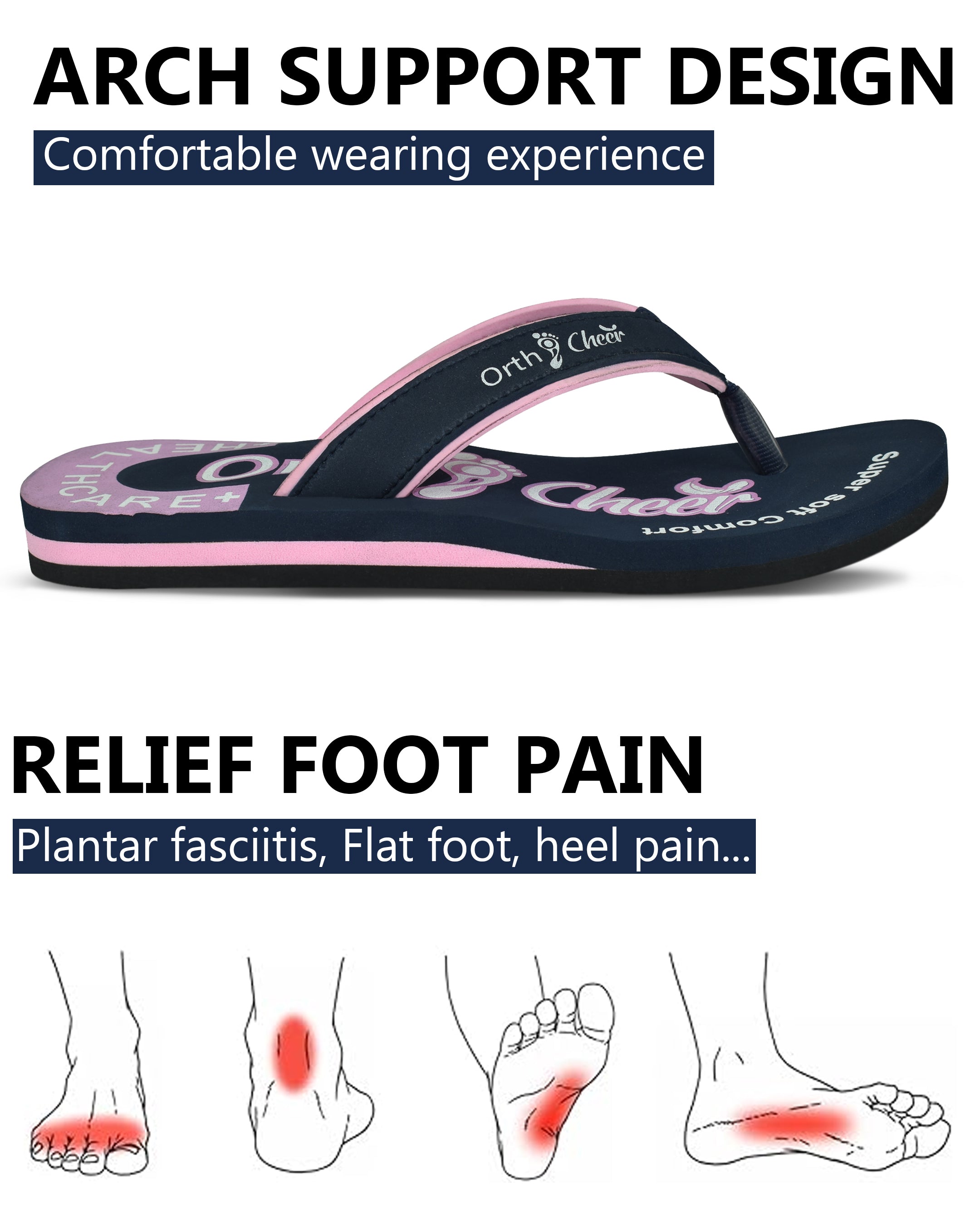 Ortho Cheer Women's Orthopedic and Diabetic Relief Super Soft, Lightweight & Comfortable Slipper AO2005