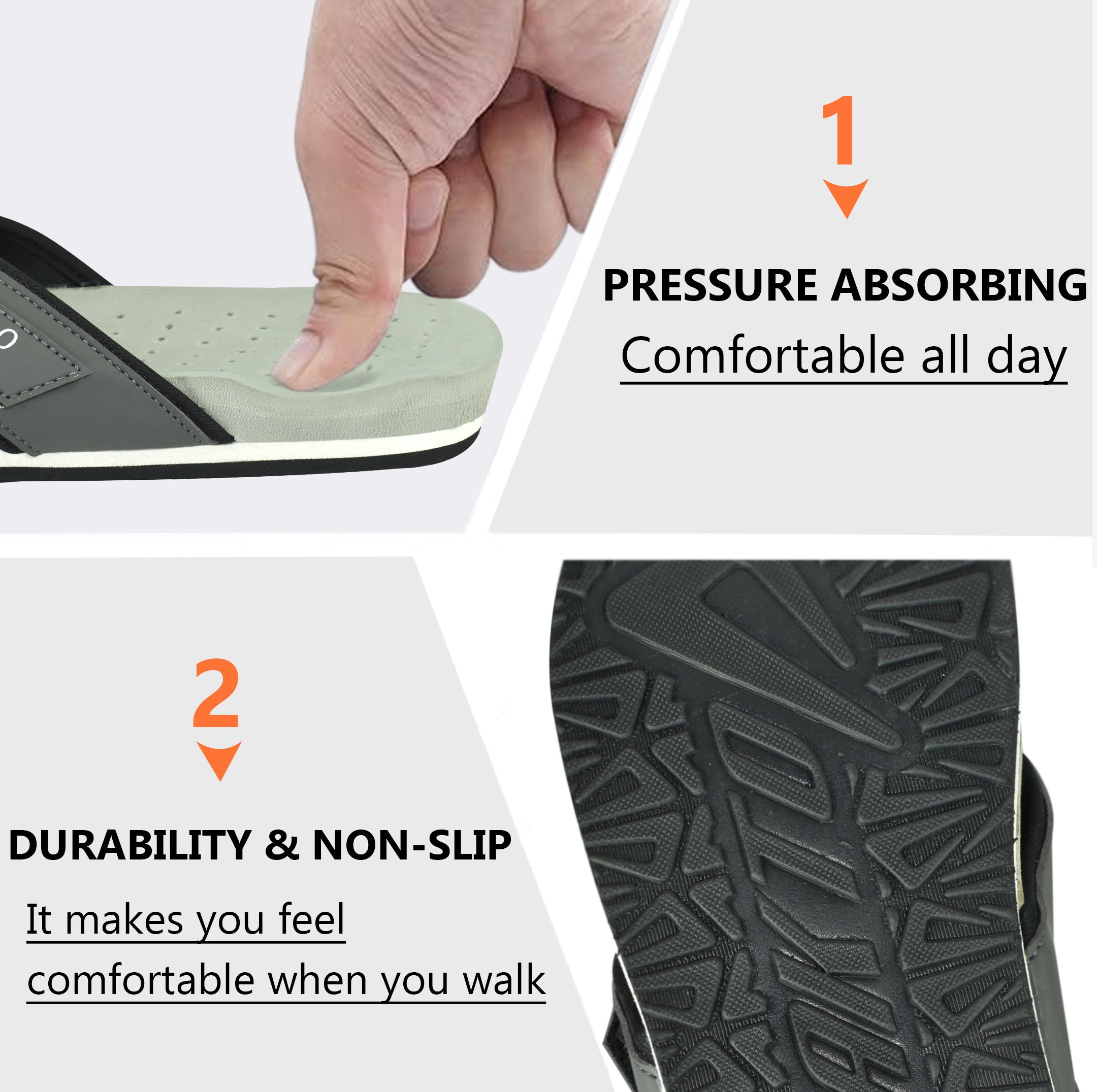 Ortho Cheer Men's Orthopedic and Diabetic Friendly Super Soft, Lightweight & Comfortable Slipper with Velcro Strap AO2008