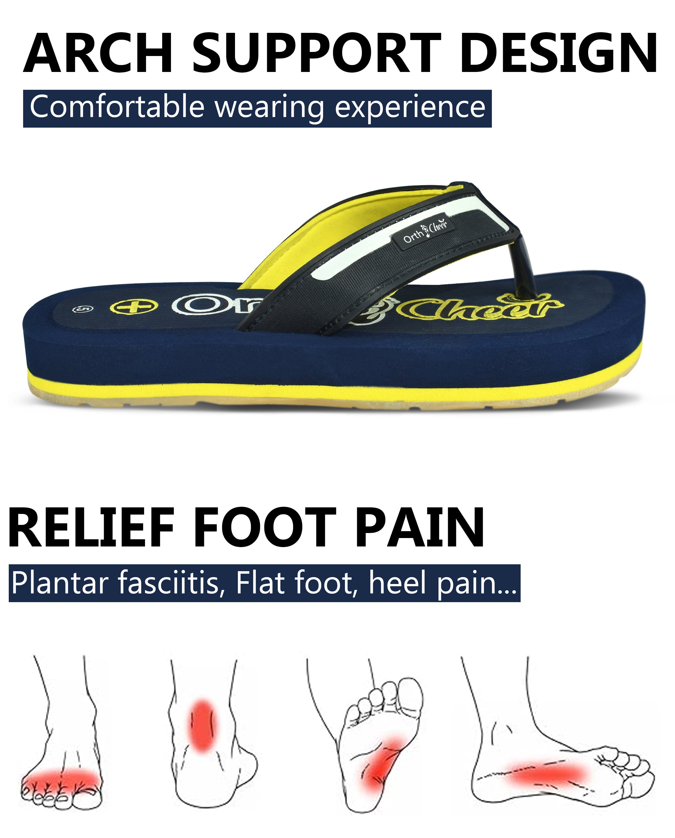 Ortho Cheer Men's Orthopedic & Diabetic Friendly Soft, Lightweight & Super Comfort Daily Use SlippersAO2011