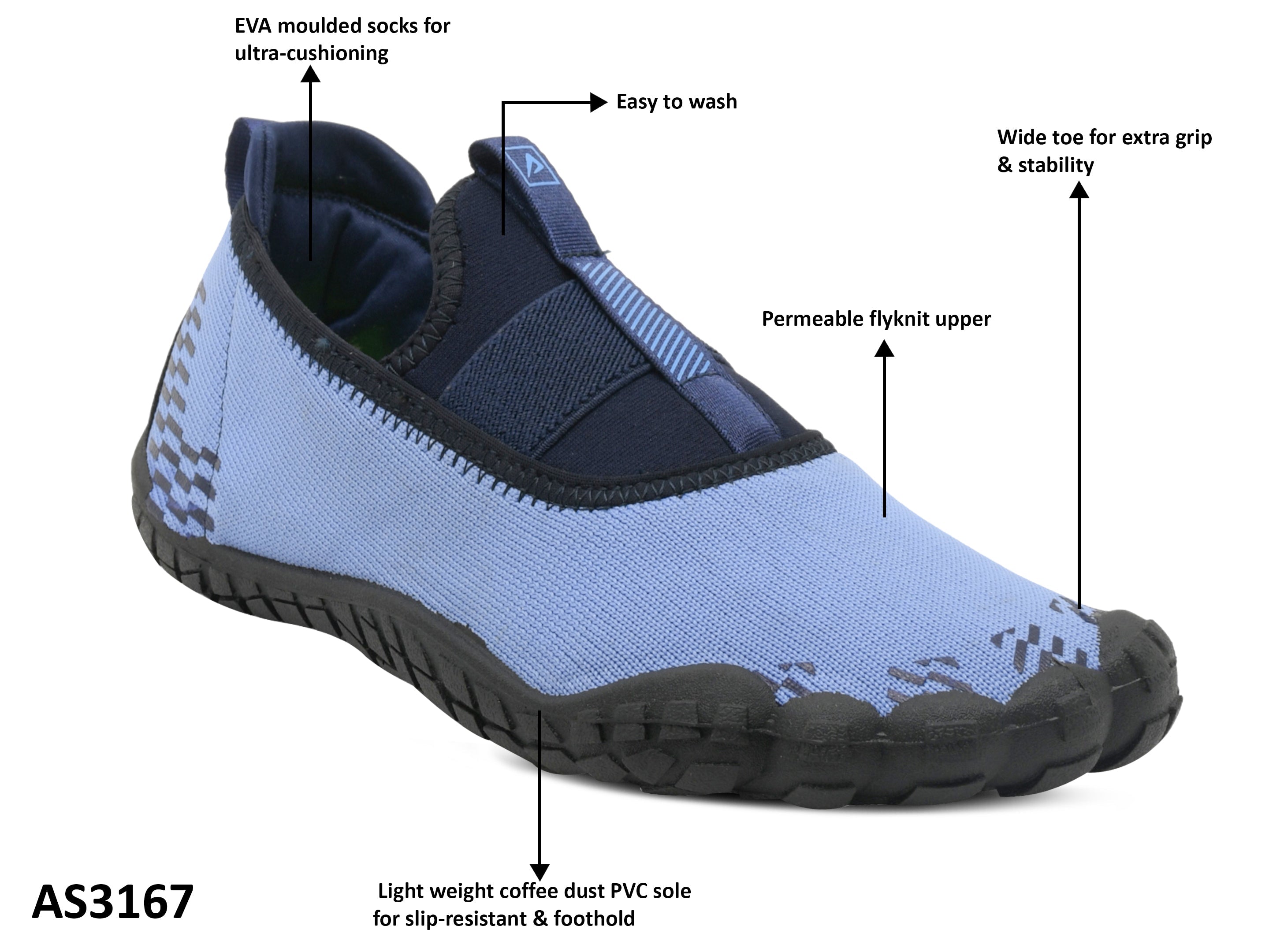 Impakto Barefoot Rooted Men Blue Gym Shoes AS3167