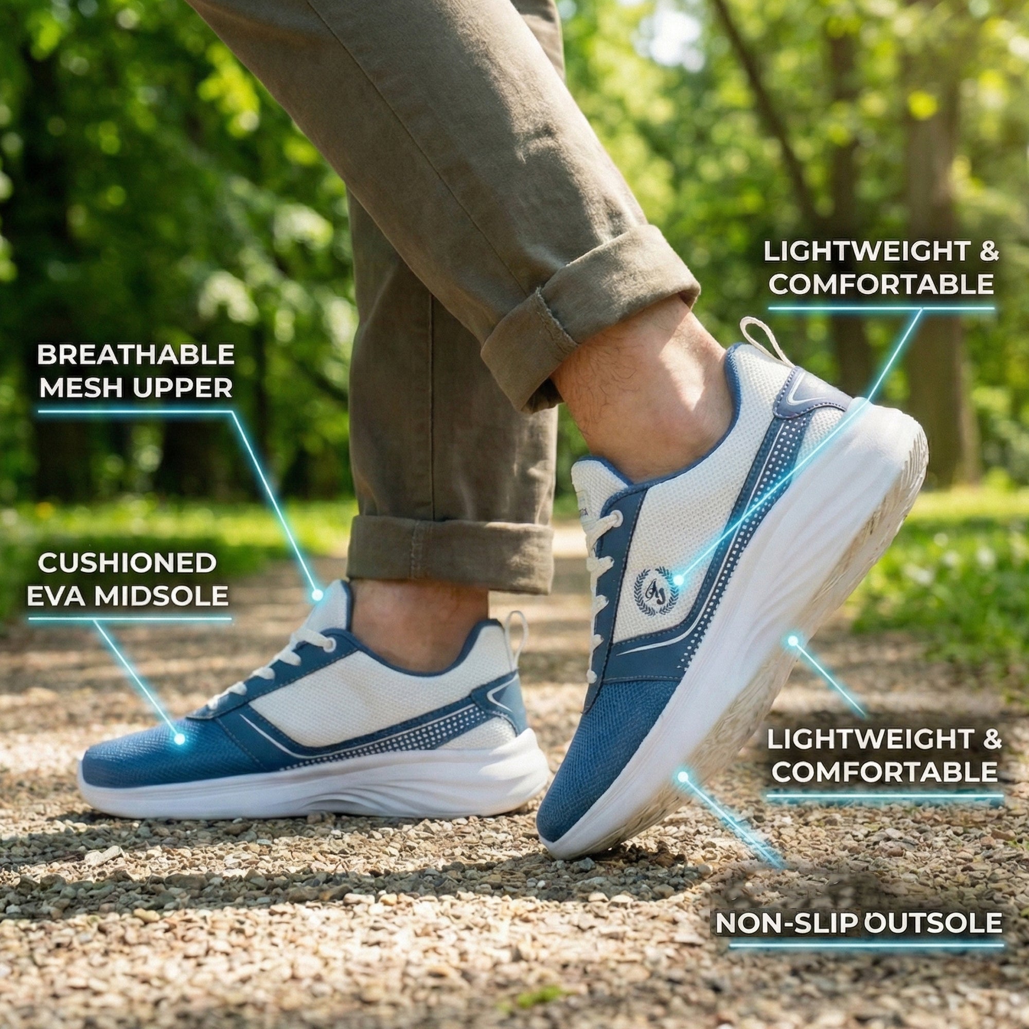 Ajanta Men’s Dual-Color Casual Shoe with Lightweight EVA Sole