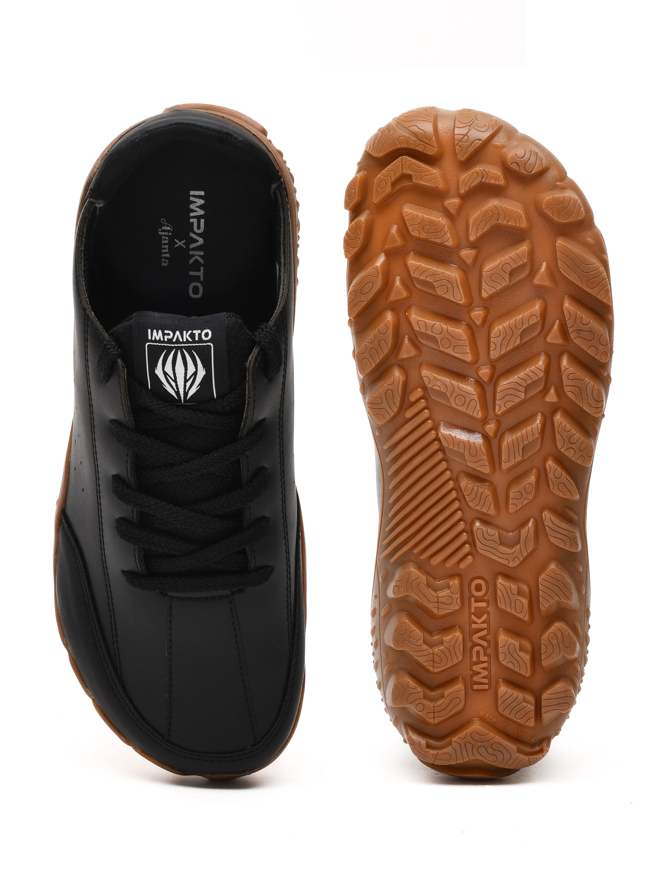 Impakto Outwork Men's Tan Barefoot Shoe with Rubber Trekking Sole - AS3439