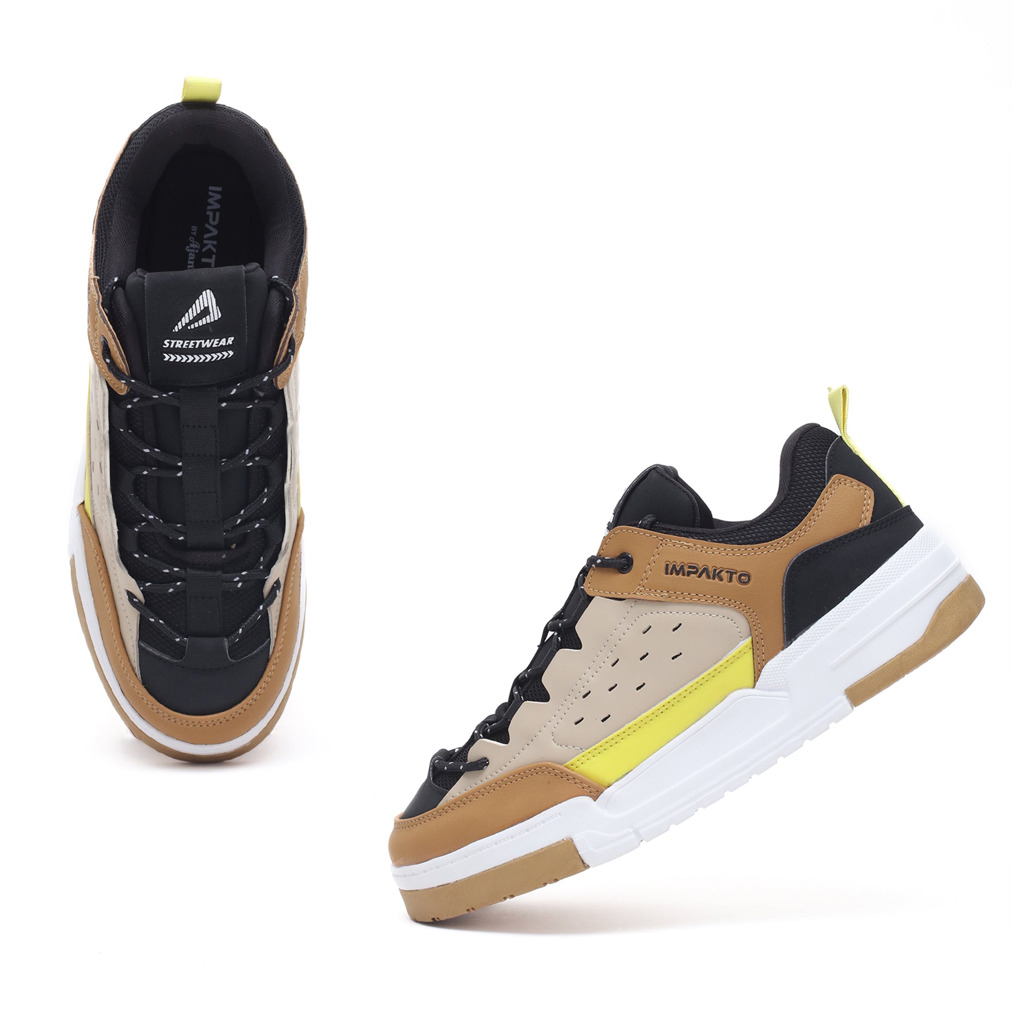 Impakto Men's Trendy Casual Sneaker Shoes, Attractive Rounded Front, Cushioned Insole for Extra comfort, Slip-Resistant Sole