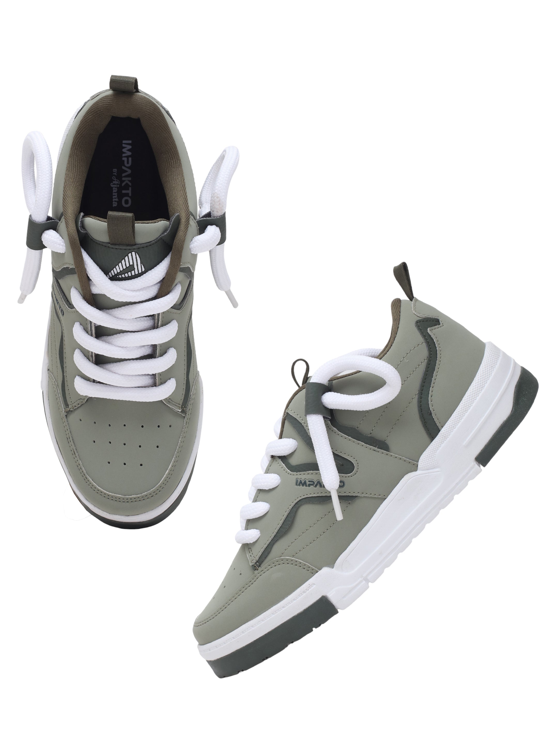 Impakto Men's Fashionable Casual Sneaker Shoes with Synthetic Upper Lightweight Comfortable Mid Top, Extra Soothing Insole & Impact-Resistant Comfort