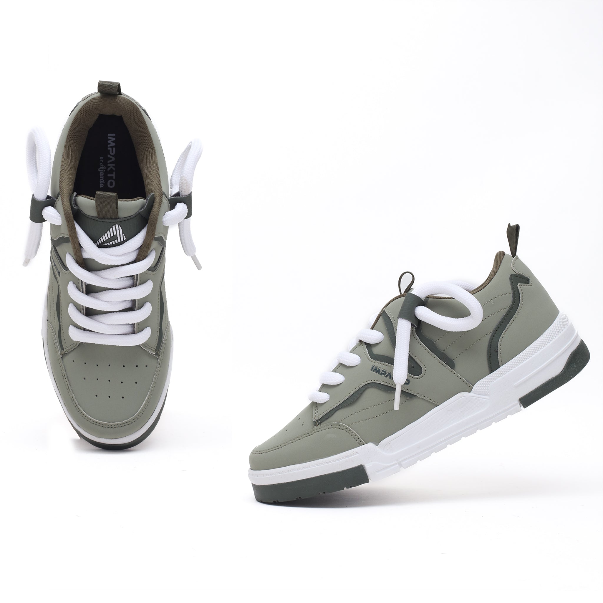 Impakto Men's Fashionable Casual Sneaker Shoes with Synthetic Upper Lightweight Comfortable Mid Top, Extra Soothing Insole & Impact-Resistant Comfort