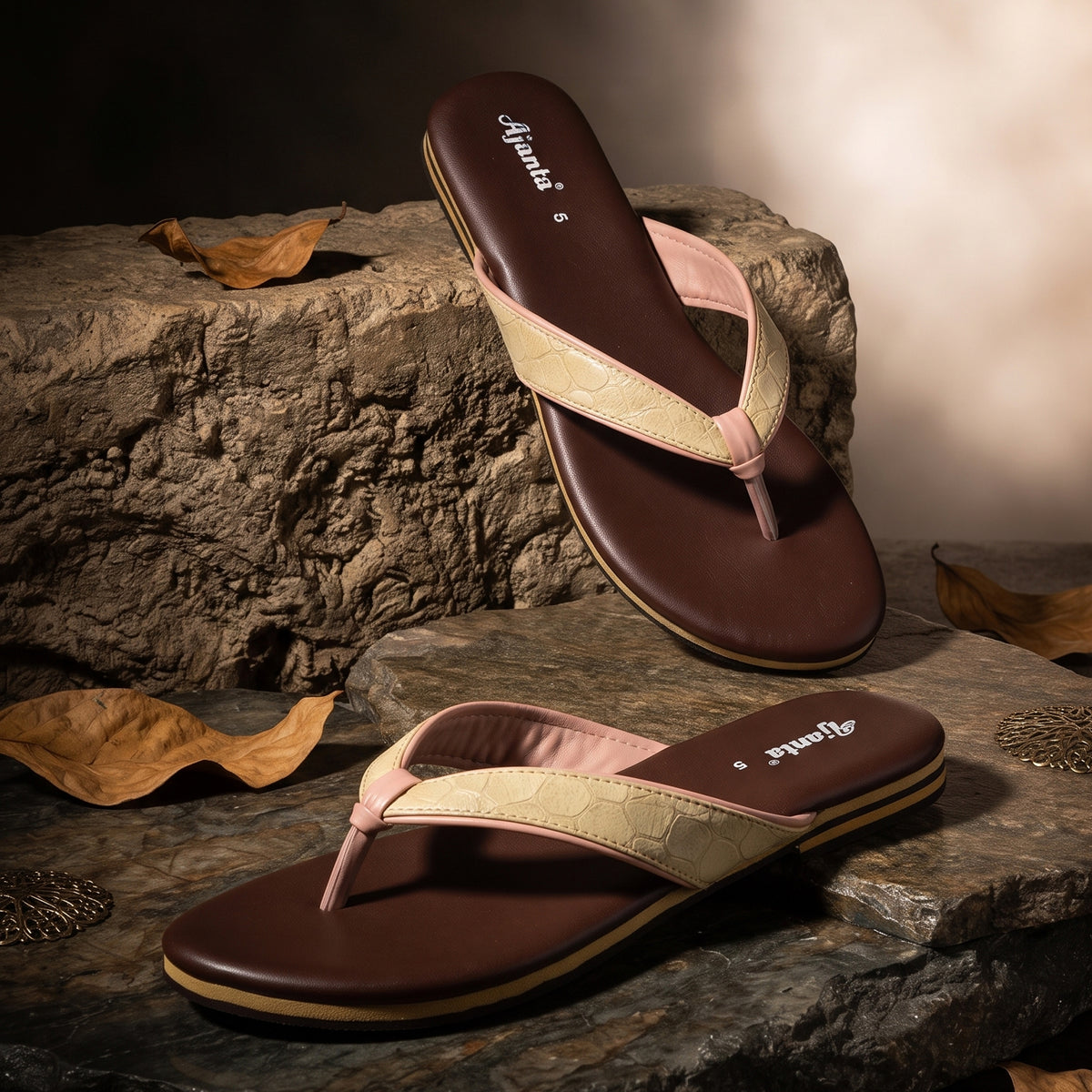 AJANTA Slip on Flat Sandals for Men | Casual Walking Office Outdoor Sandals | Lightweight Comfortable Footwear | Anti-Skid Travel Open Toe Summer Sandals, Slippers & Chappal for Women