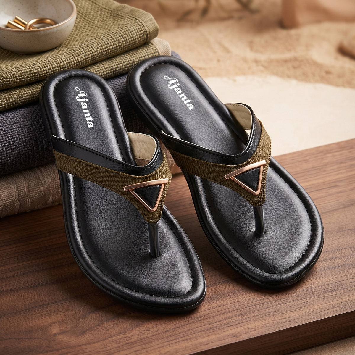 AJANTA Slip on Flat Sandals for Men | Casual Walking Office Outdoor Sandals | Lightweight Comfortable Footwear | Anti-Skid Travel Open Toe Summer Sandals, Slippers & Chappal for Women