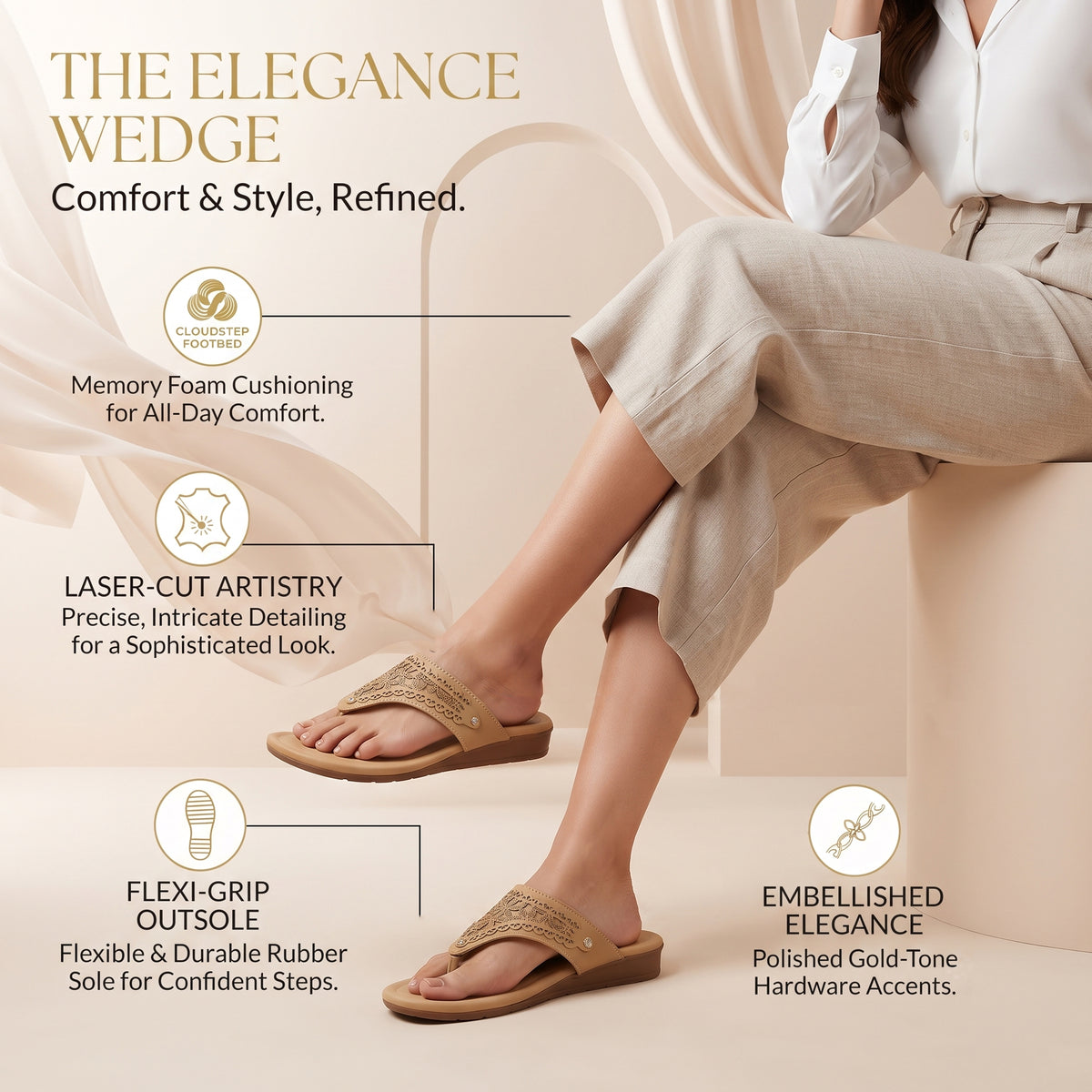 AJANTA Women’s Stylish Embellished Comfort Sandals | Casual Daily Wear Slip-On Flats for Women & Girls | Comfortable Lightweight Fashion Footwear For Office, Special Occasion, Wedding Party & Outing