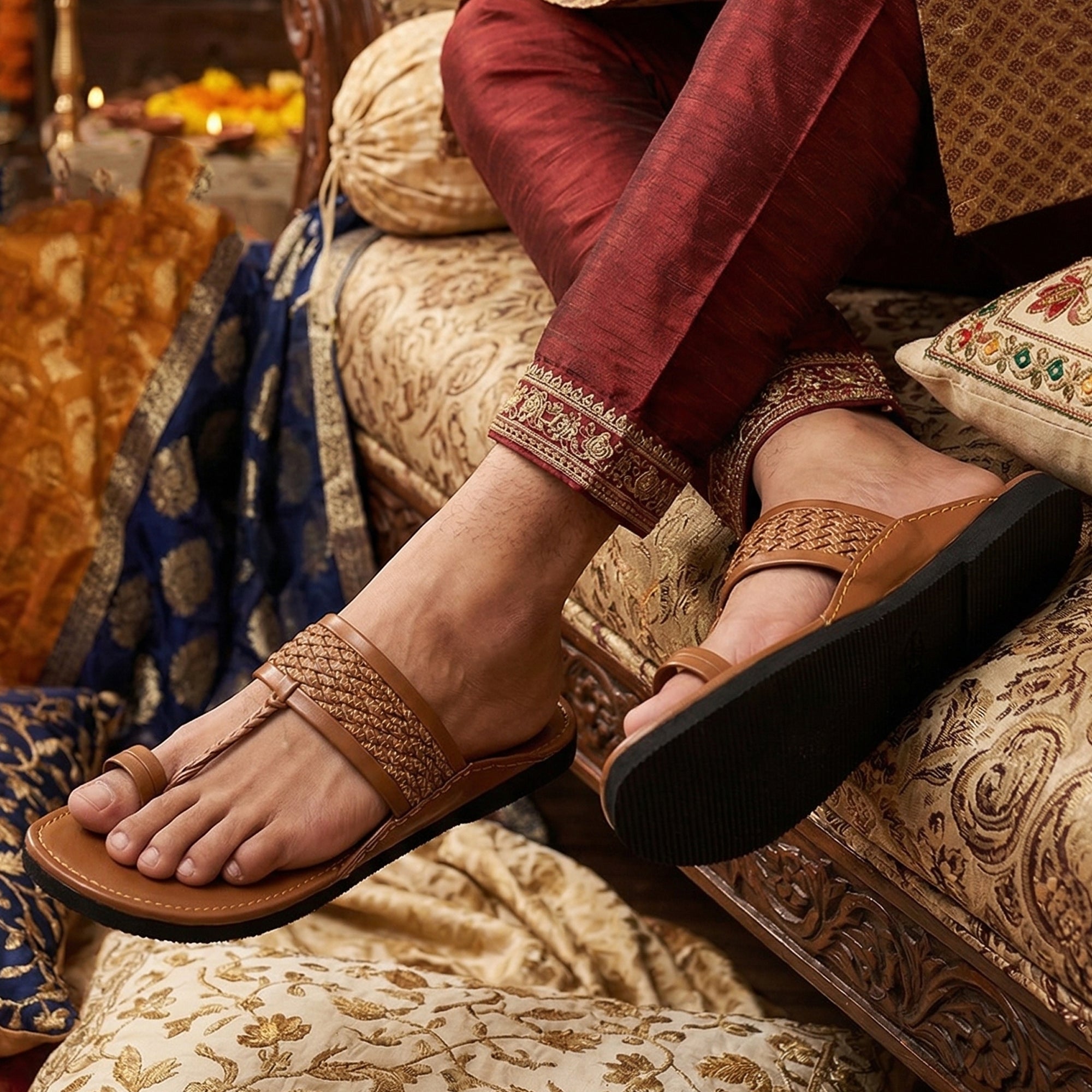 Ajanta Men’s Kolhapuri Slip-On Sandals