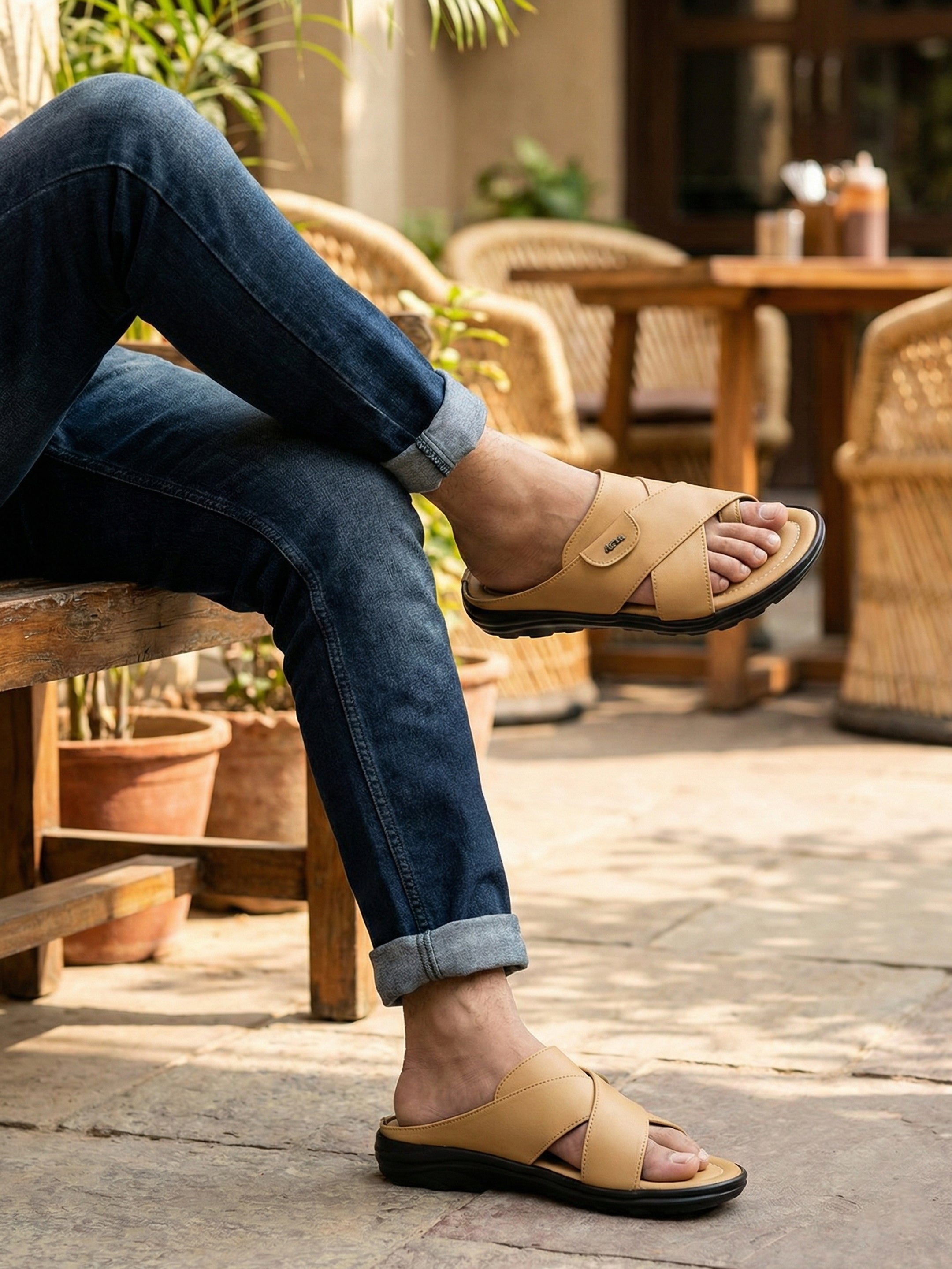 Ajanta Men’s Casual Waterproof Slip-On Sandals