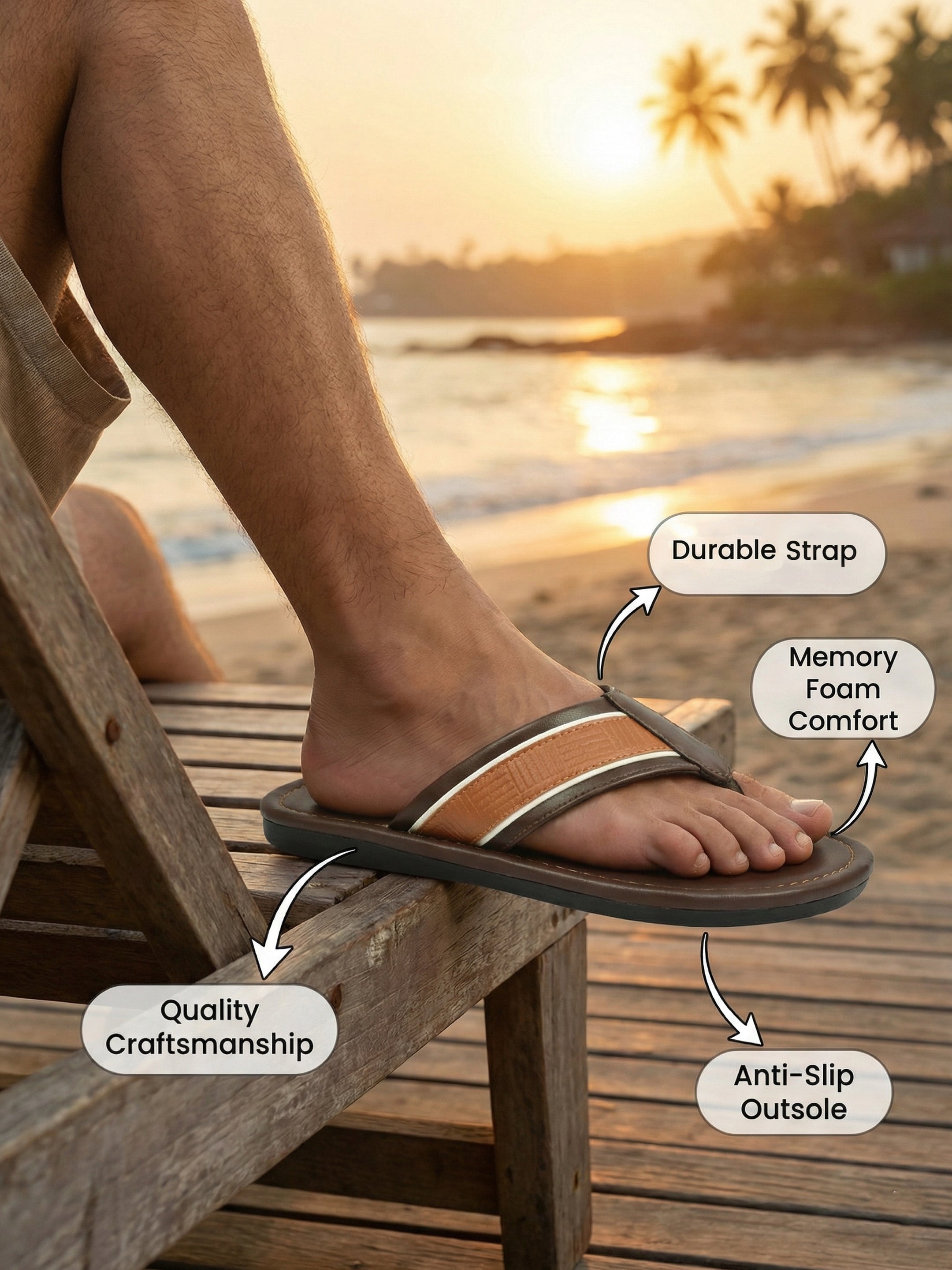Ajanta Men’s Slip-On Sandals for Daily Wear Casual Footwear